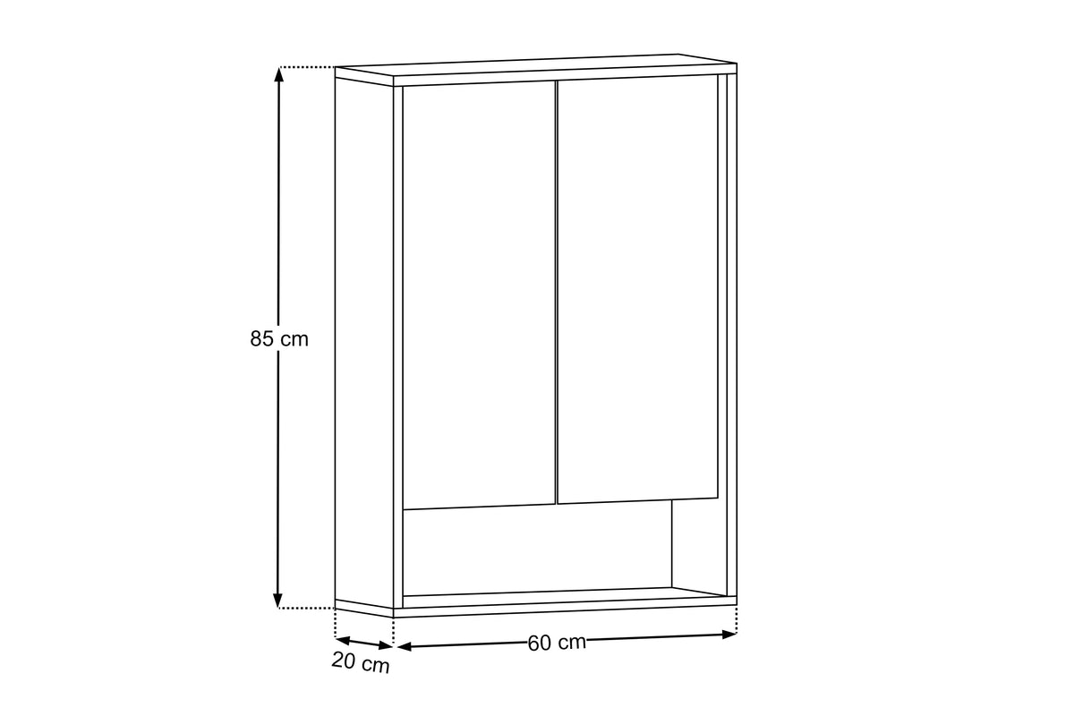 Dorothy Ristretto Spiegelschrank 60 cm 2 Türen – Ristretto Eiche