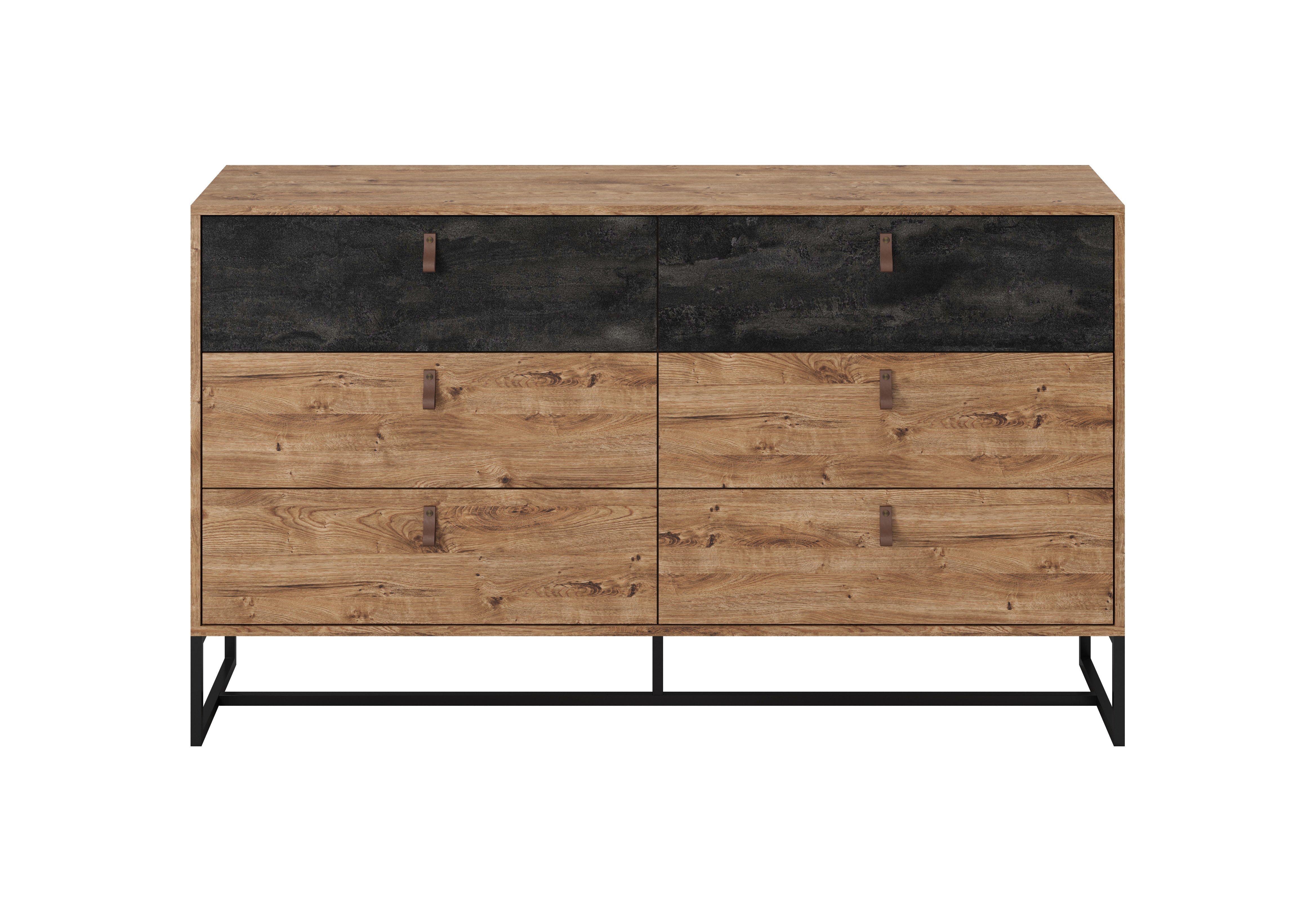 Dark Dresser 154 - Cabinet with Six Storage Drawers