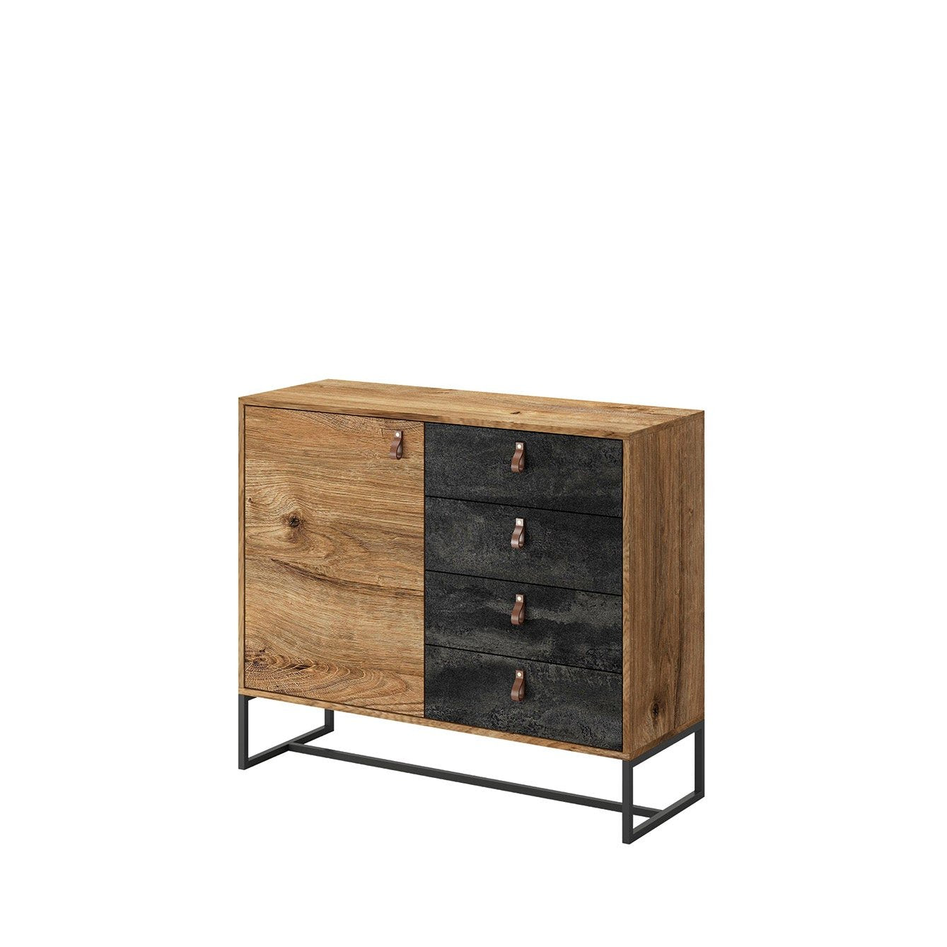 Dark Dresser 103 - Cabinet with One Door and Three Storage Drawers