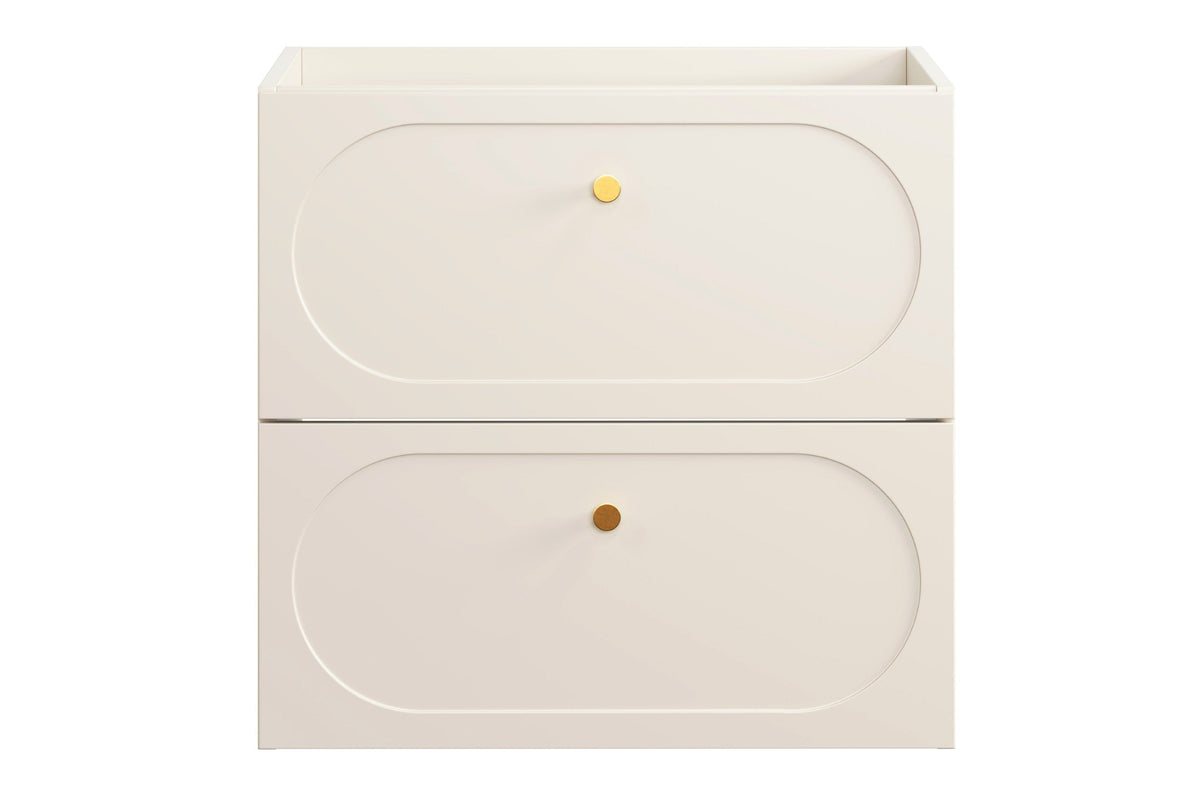 Donna Sand Vanity Unit 2 Drawers – Sand Beige, 60/80/120 cm – Configure Your Bathroom