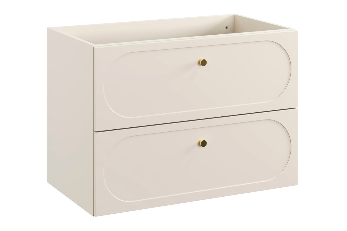 Donna Sand Vanity Unit 2 Drawers – Sand Beige, 60/80/120 cm – Configure Your Bathroom
