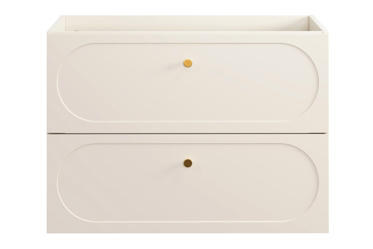 Donna Sand Vanity Unit 2 Drawers – Sand Beige, 60/80/120 cm – Configure Your Bathroom