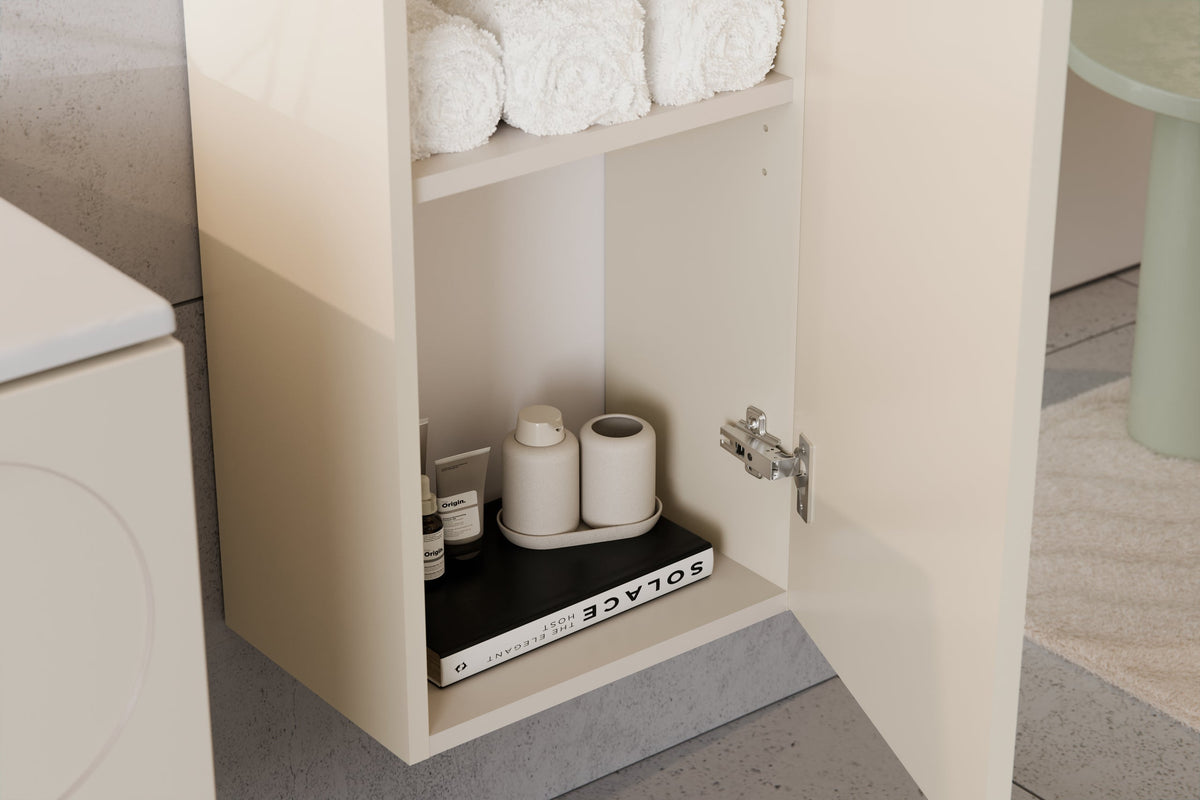 Donna Sand Hochschrank 1 Tür – Sandbeige, 35 cm