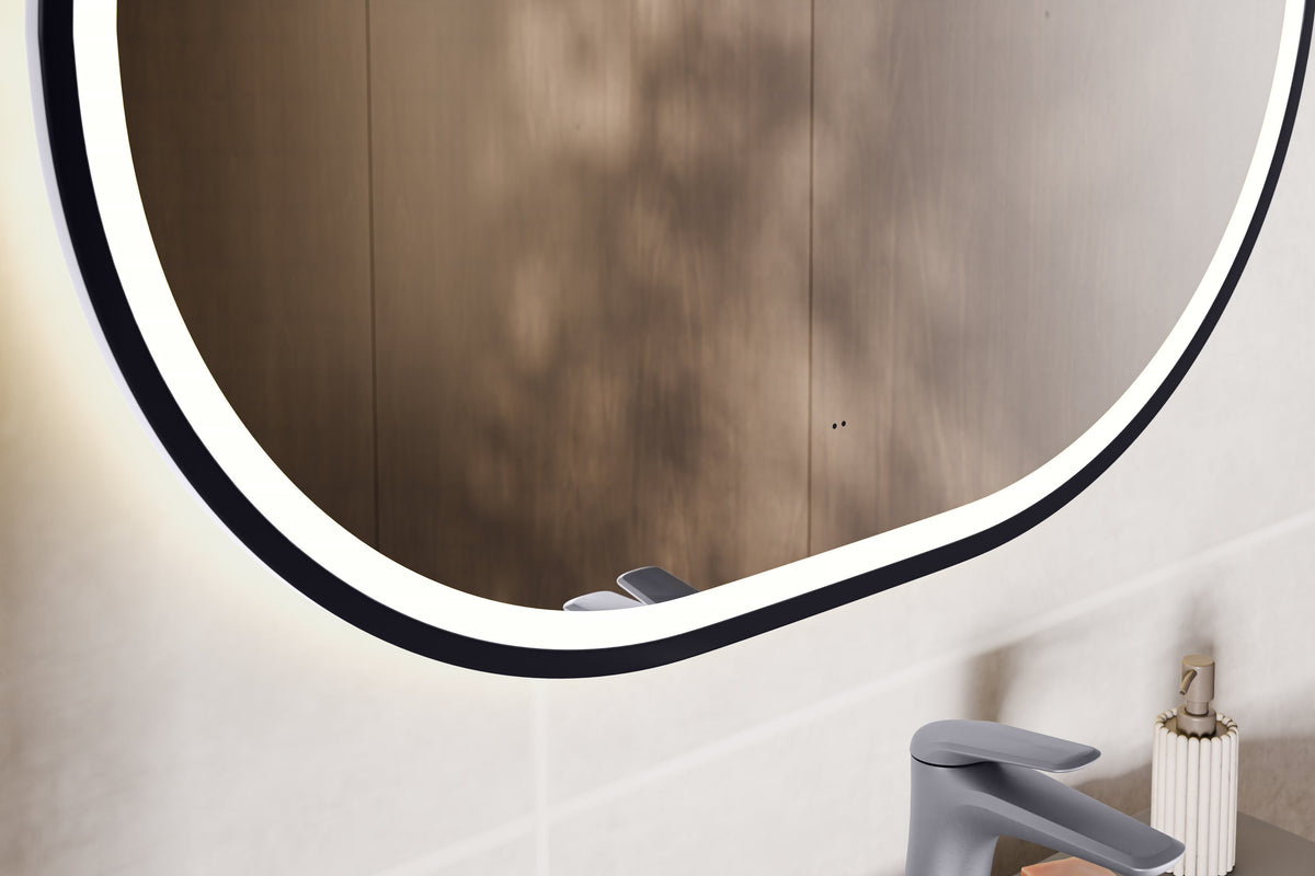 Apollo 2 Black LED Mirror – 70 x 90 cm