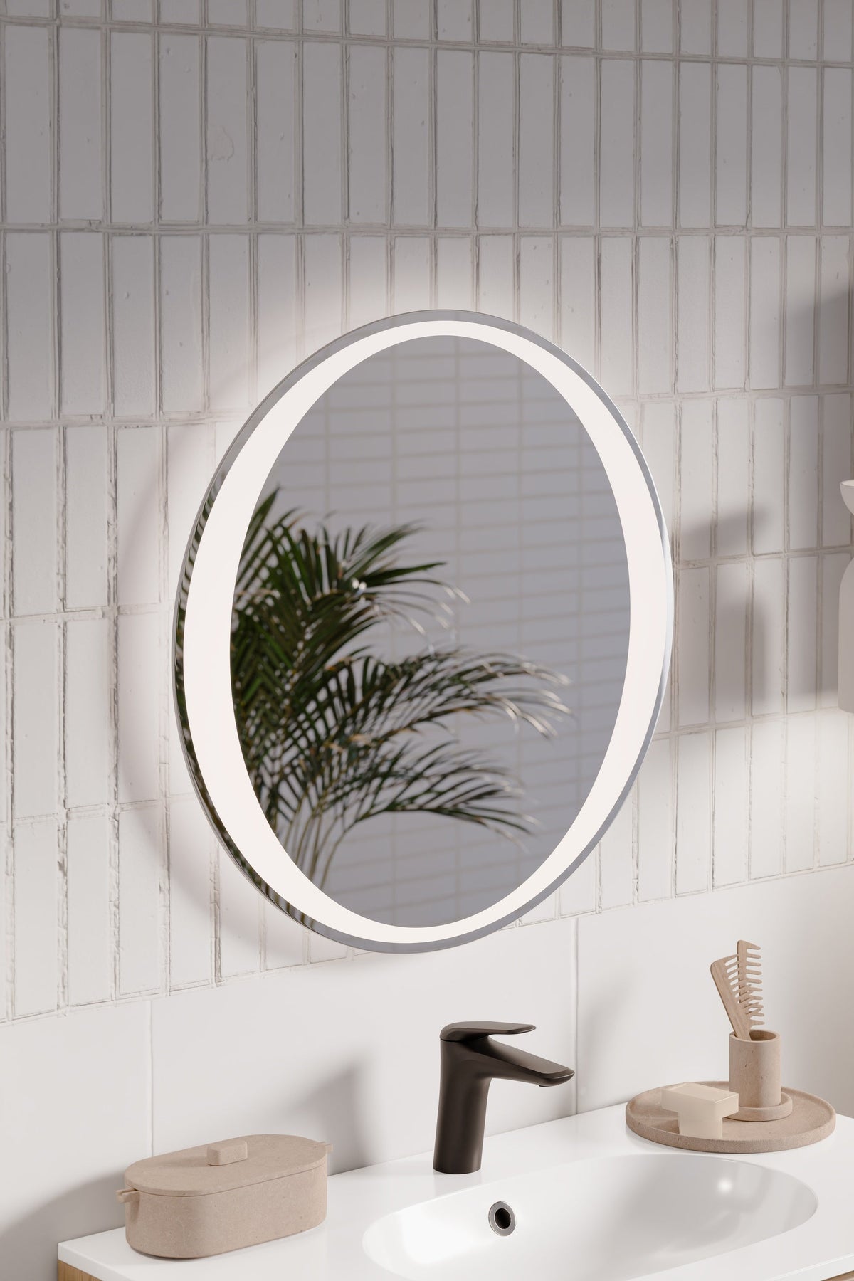 Aurelia LU LED 60 – Round Frameless LED Bathroom Mirror, 60 cm