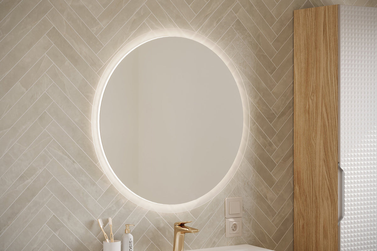 Venus 60 – Rahmenloser runder LED-Badezimmerspiegel, 60 cm
