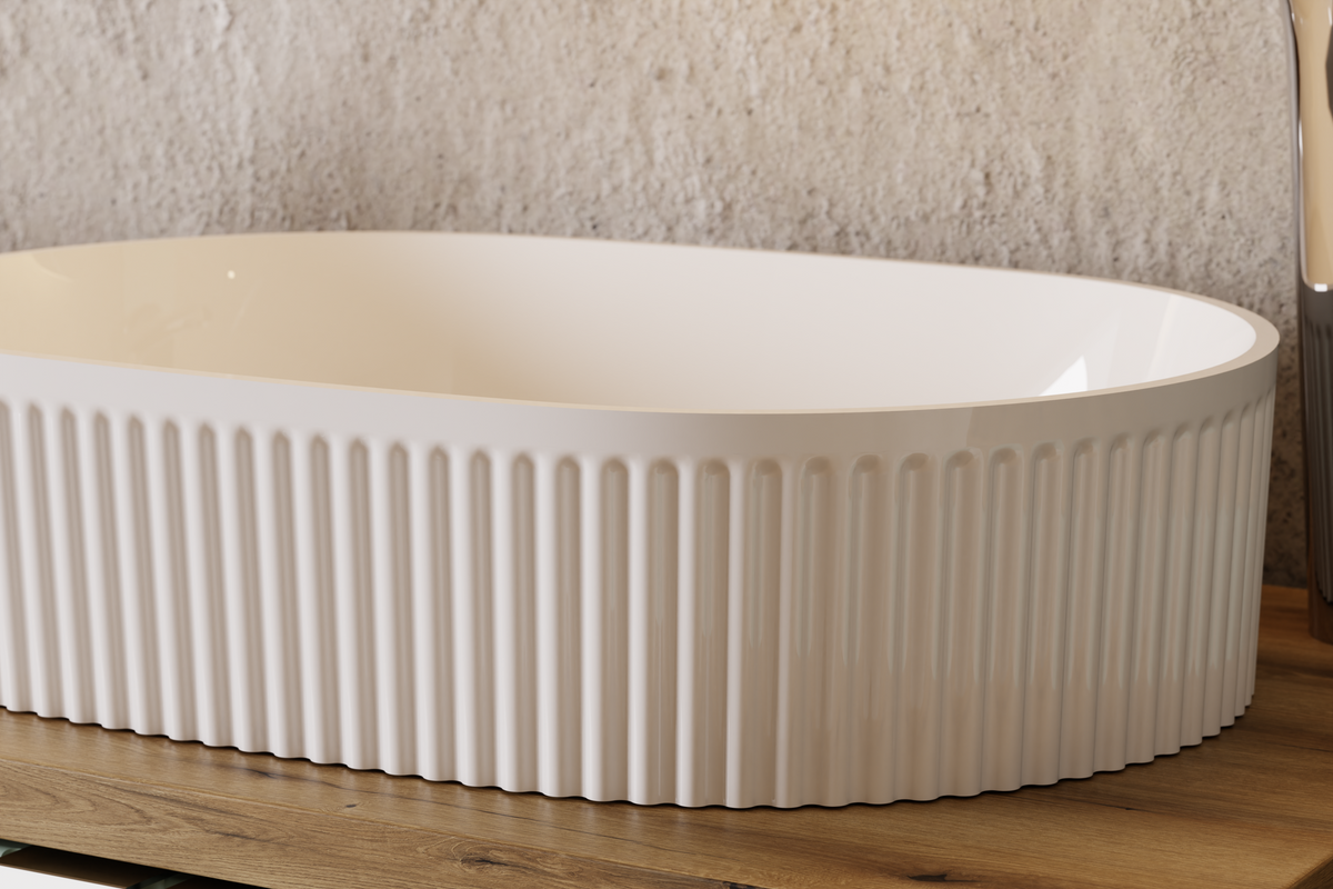 Beyond 5 Aufsatzwaschtisch, weiß glänzend – Keramik, 48 cm