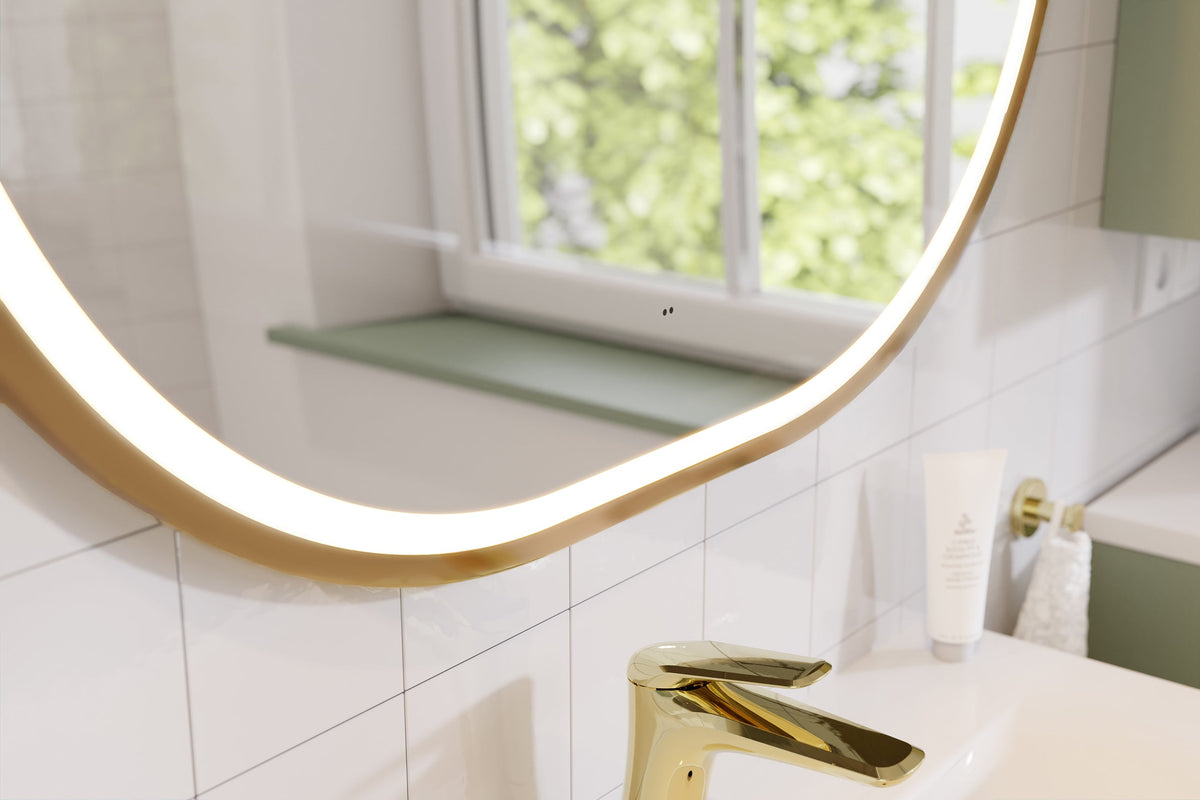 Apollo 2 Gold LED Mirror – 70 x 90 cm