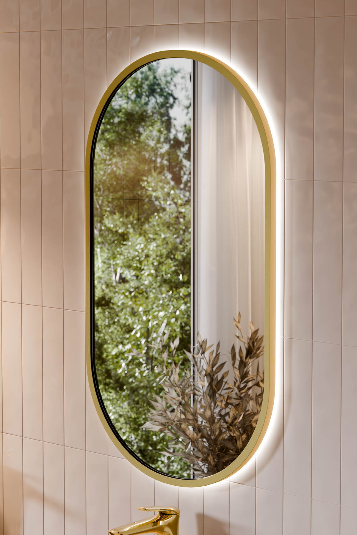 Apollo Gold LED-Spiegel – 50 x 90 cm