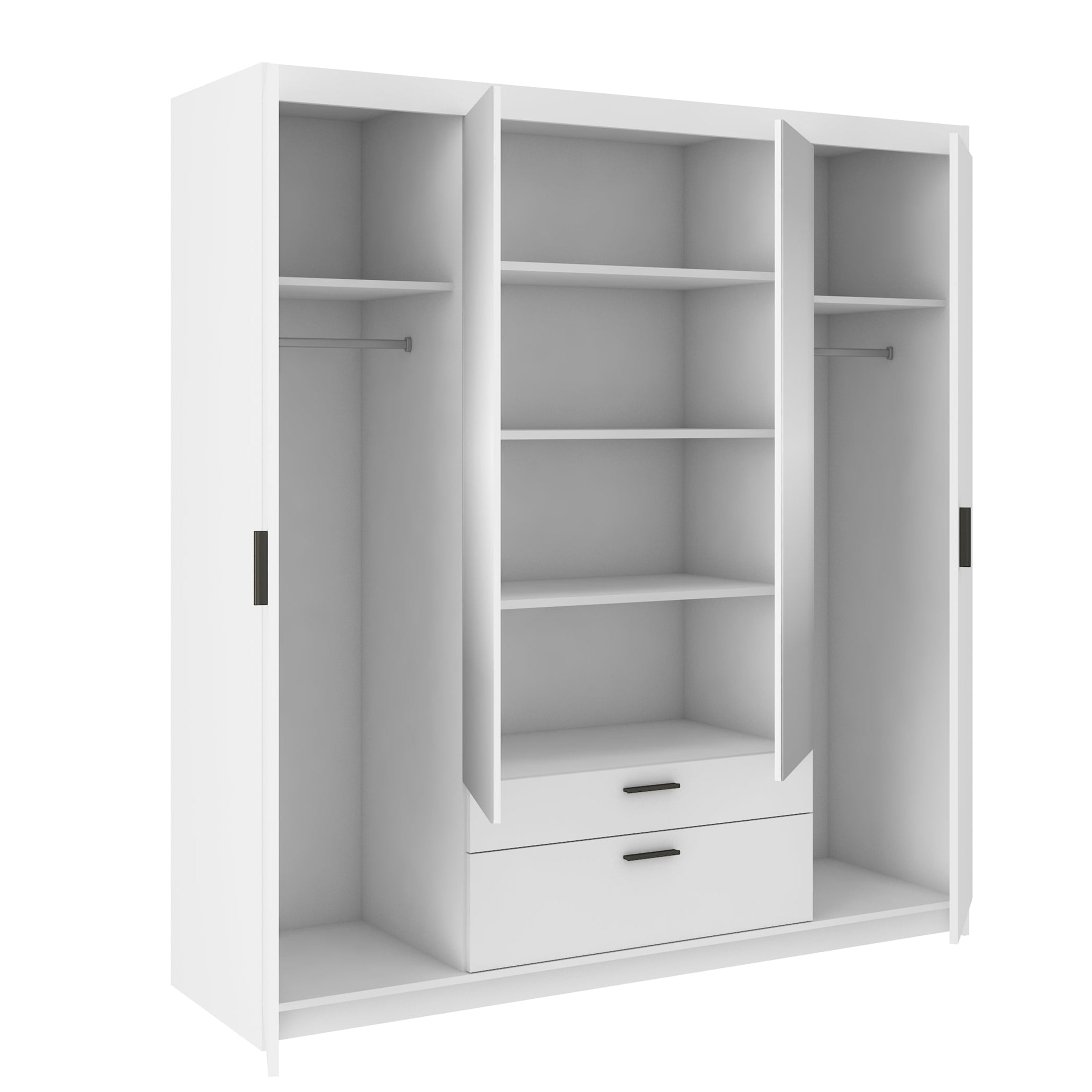 LE Elena 4D DL04 Spiegelgarderobe in Weiß