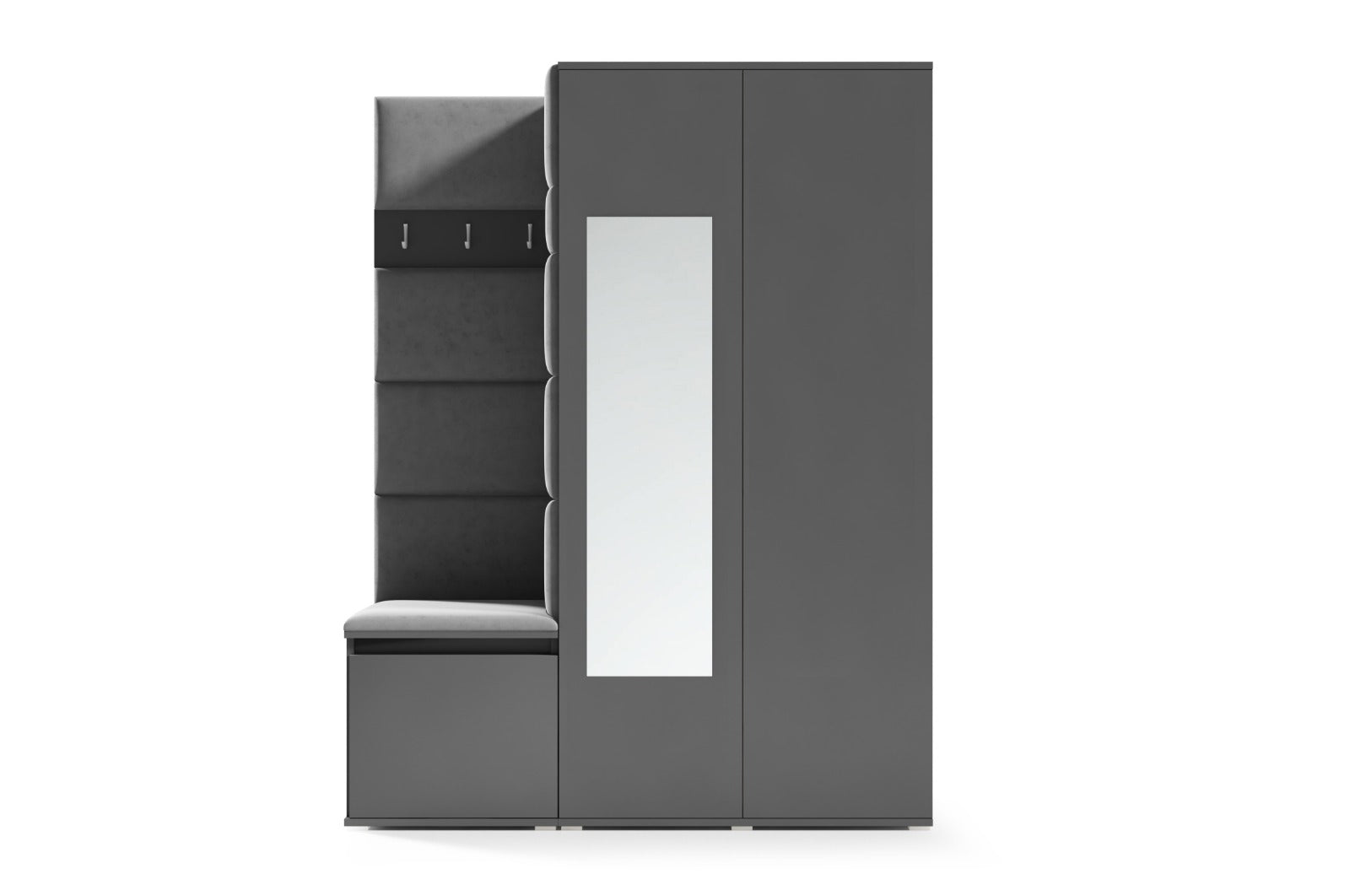 PK Emi 11 Hallway Wardrobe White - Upholstered Panels in Various Colours