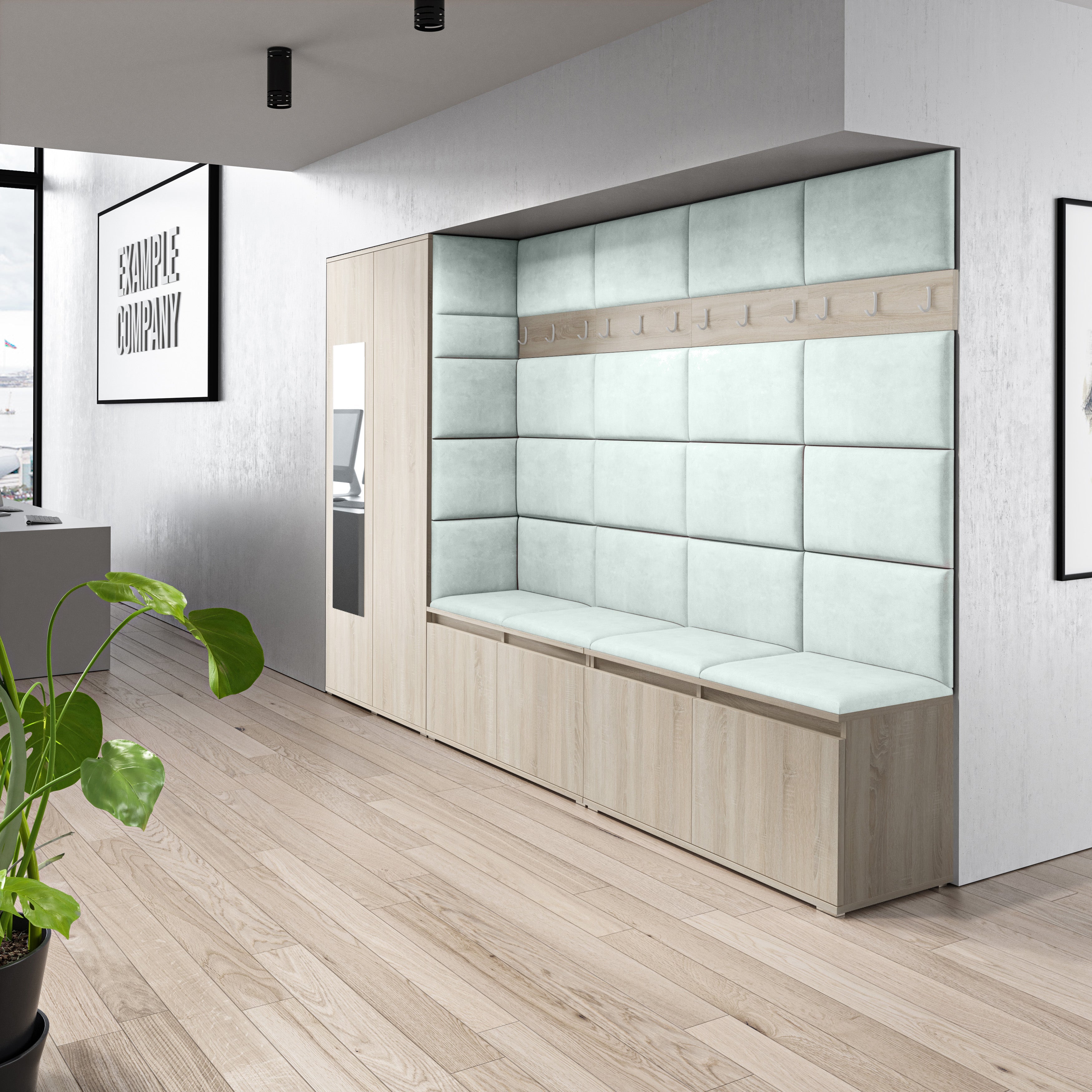 PK Emi 9 Hallway Wardrobe Sonoma Oak - Upholstered Panels in Various Colours