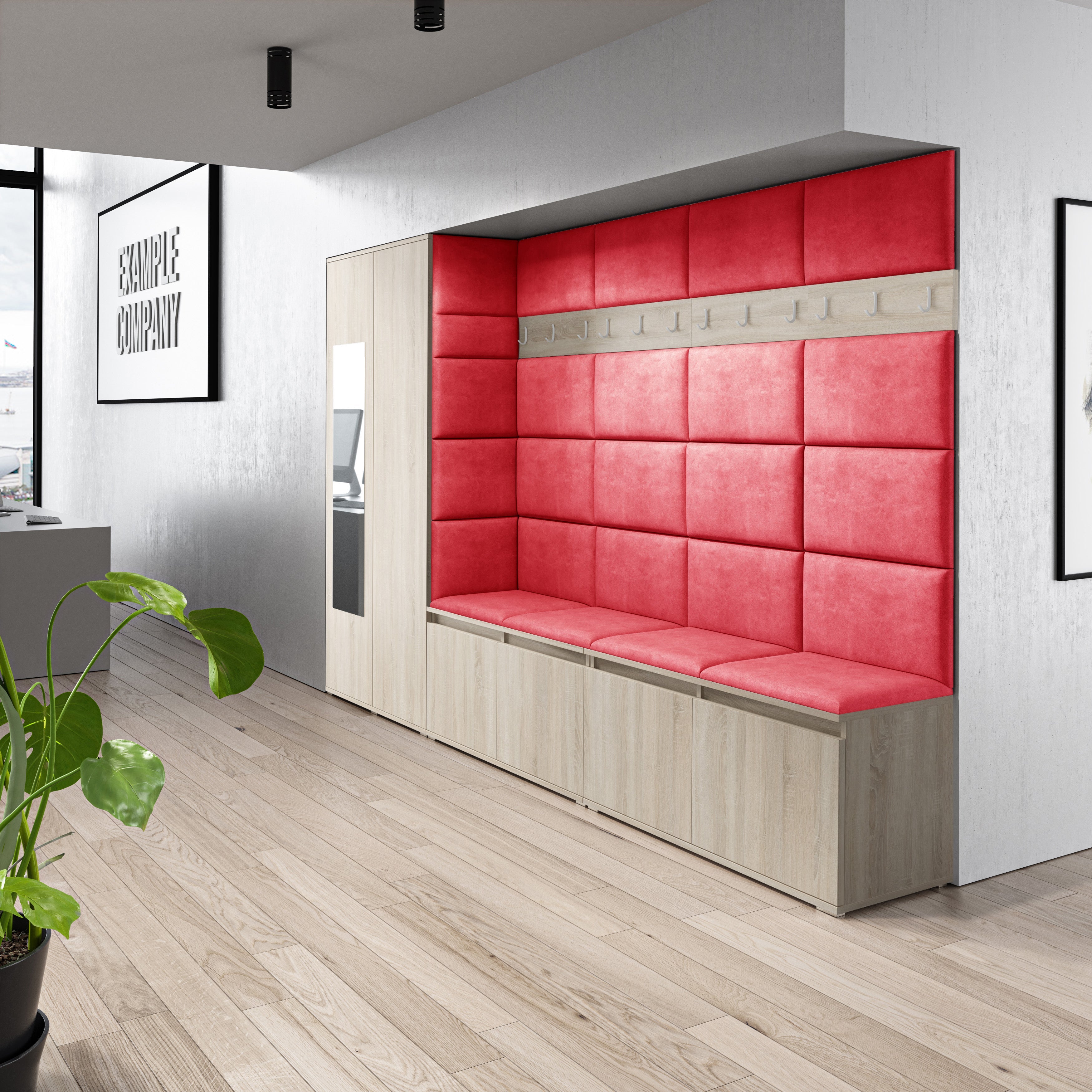 PK Emi 9 Hallway Wardrobe Sonoma Oak - Upholstered Panels in Various Colours