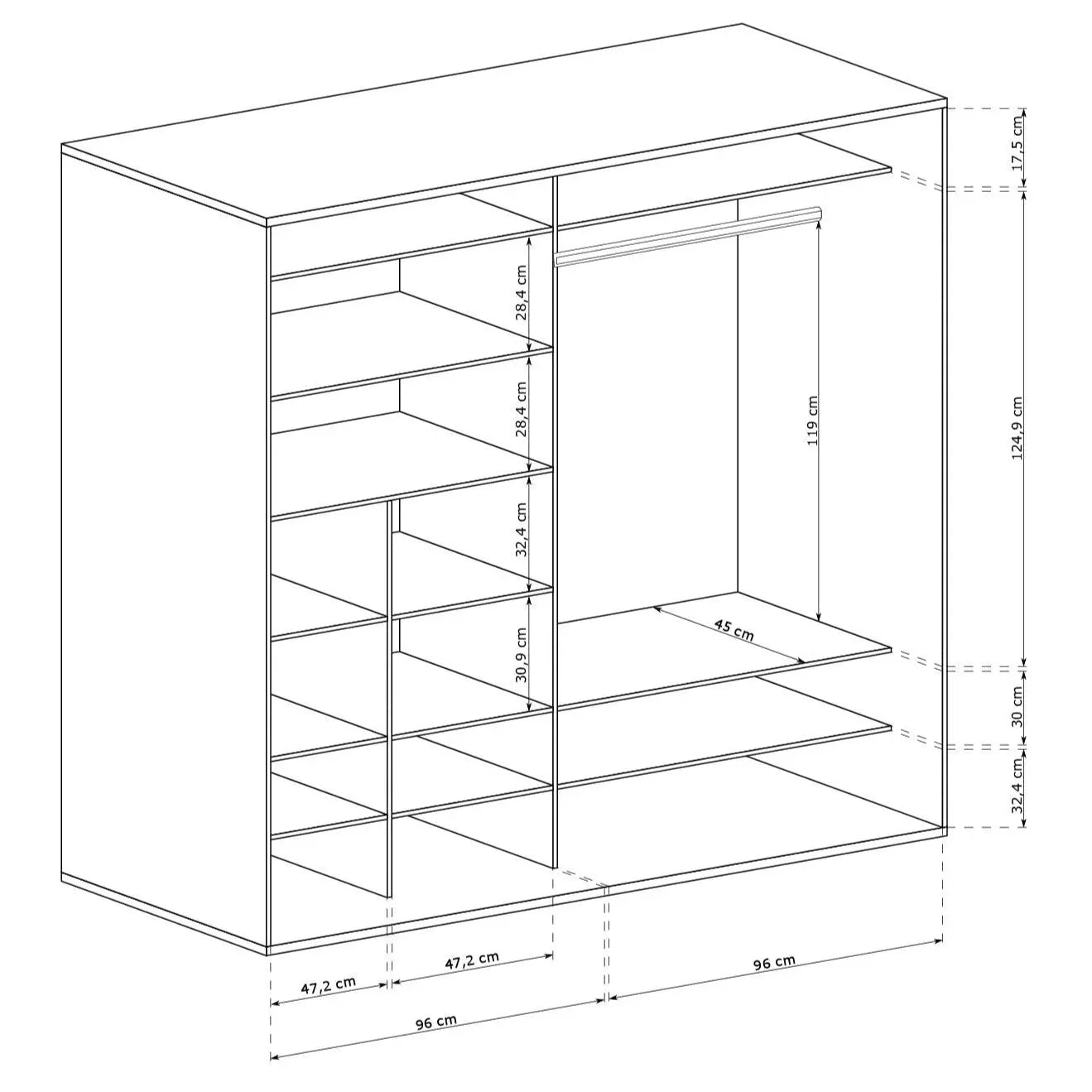 Modern Large Sliding Door Wardrobe J-Fonti F-11