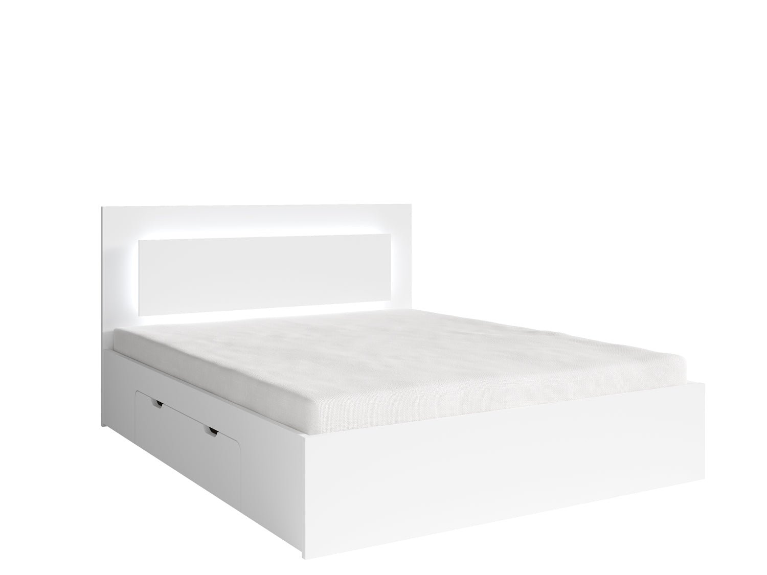 MO Fino Bed with Drawer – White