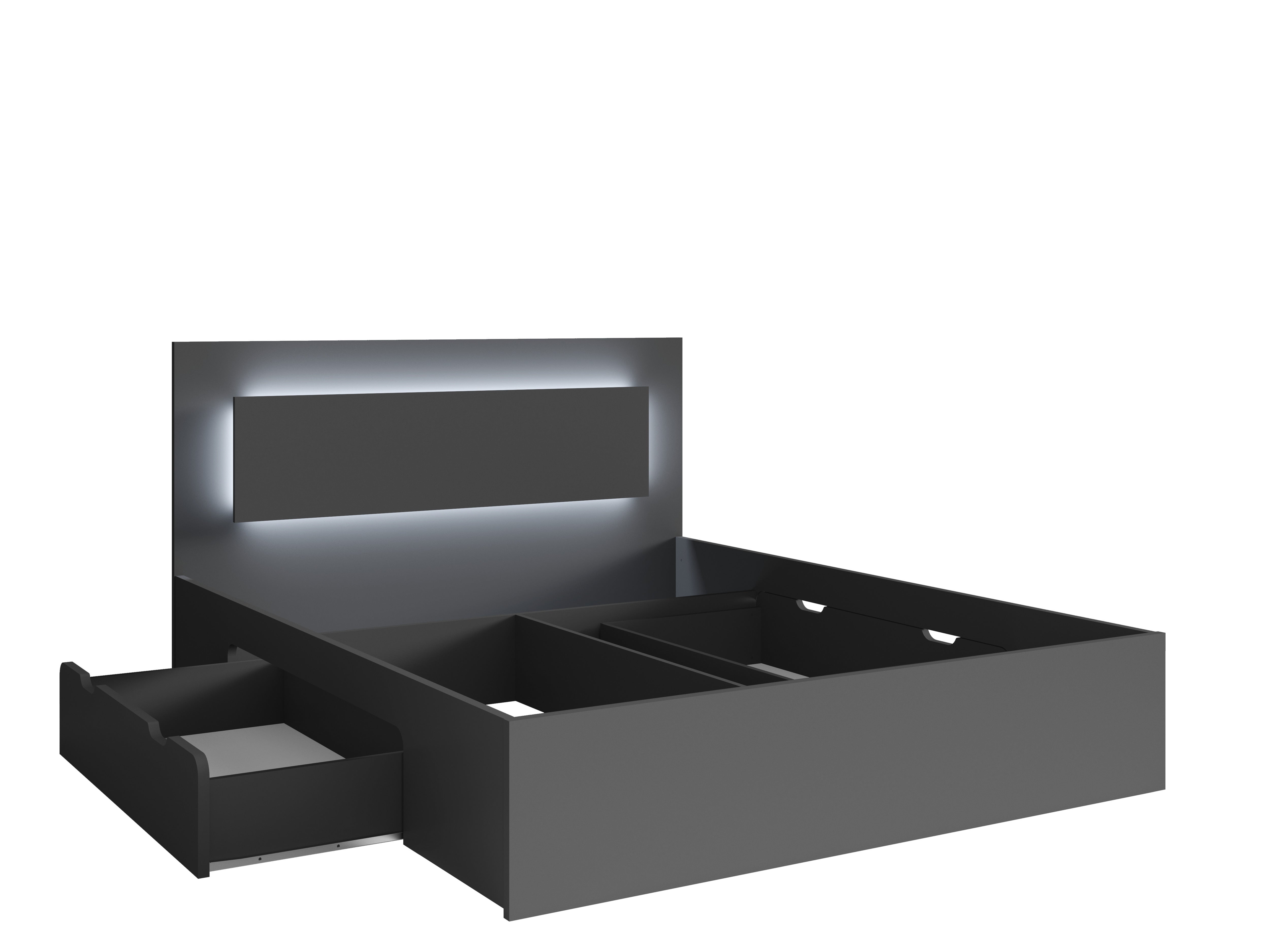 MO Fino Bed with Drawer – Graphite