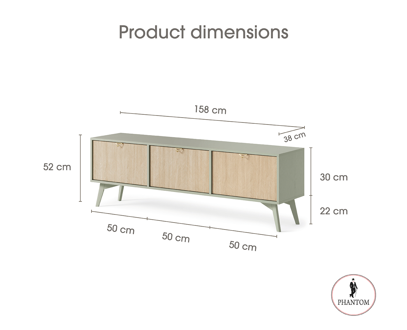 Forest TV Stand - Rustic Charm Eucalyptus Green