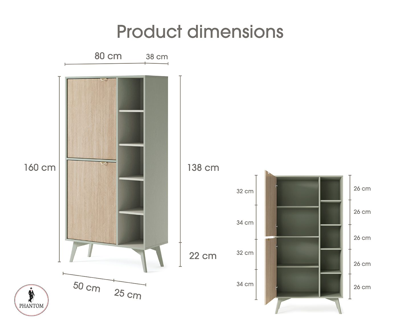 Forest Cabinet - Lagerschrank Eukalyptusgrün