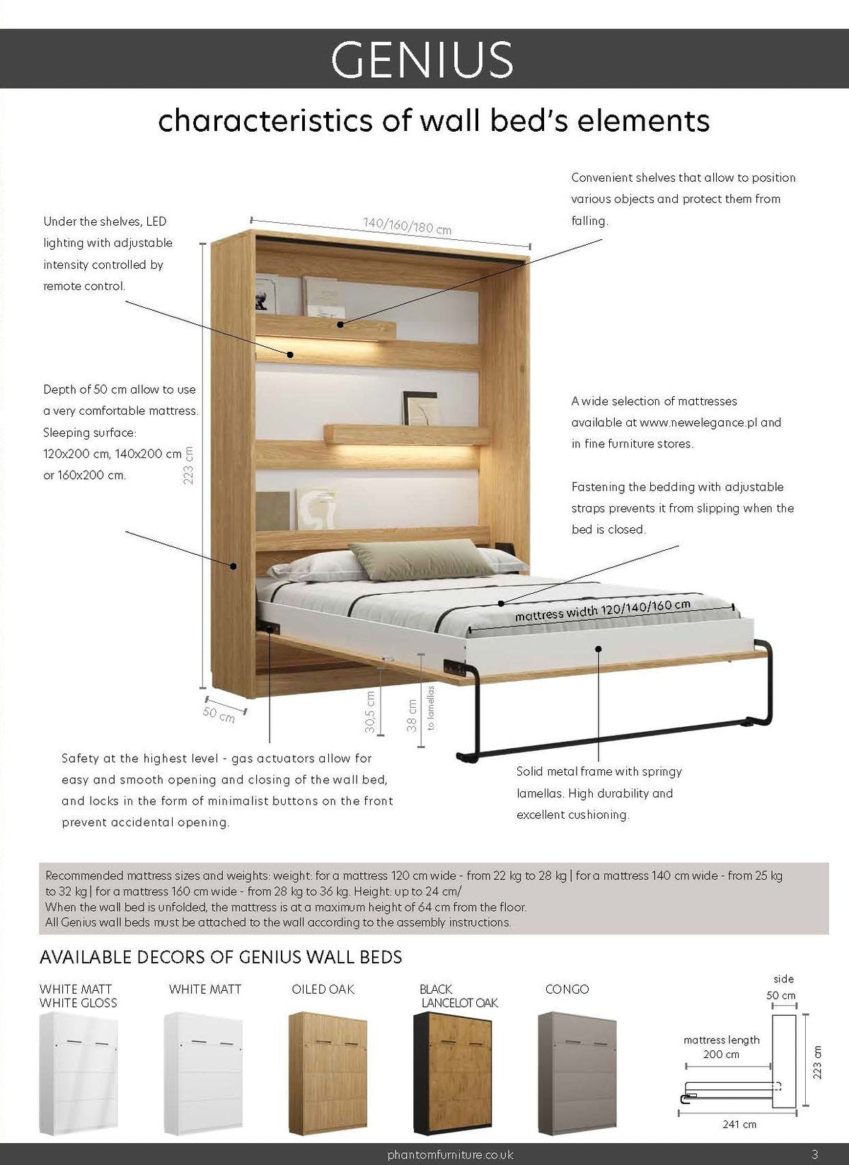 Customizable Genius Murphy Bed Set with Sofa 160×200 cm – Cashmere