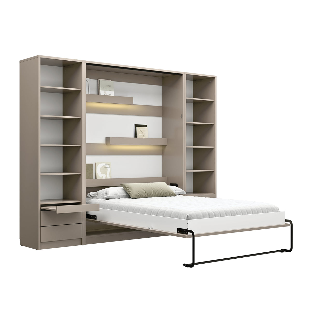 Customizable Genius Murphy Bed Furniture Set 120 × 200 cm – Cashmere