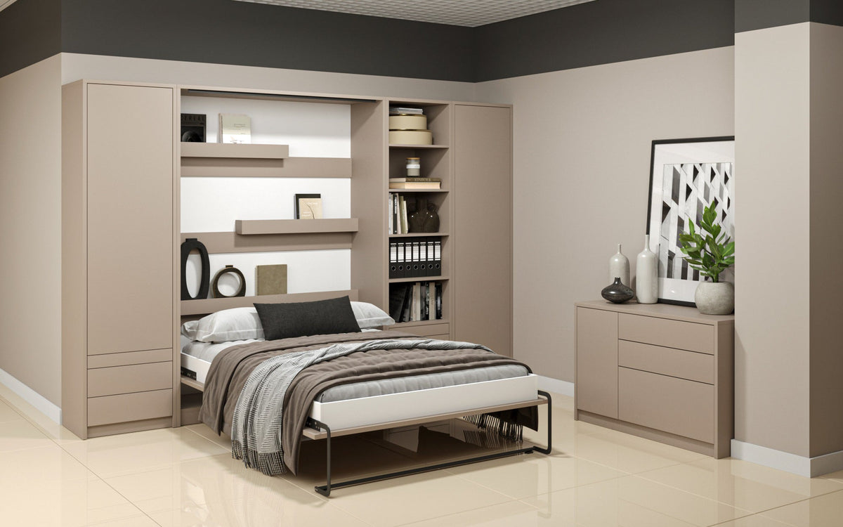 Customizable Genius Murphy Bed Furniture Set 120 × 200 cm – Cashmere
