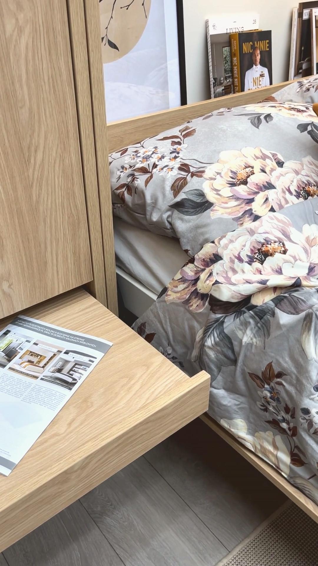 Anpassbares Genius Wandbett-Möbelset 160 x 200 cm, geölte Eiche, LED-Beleuchtung