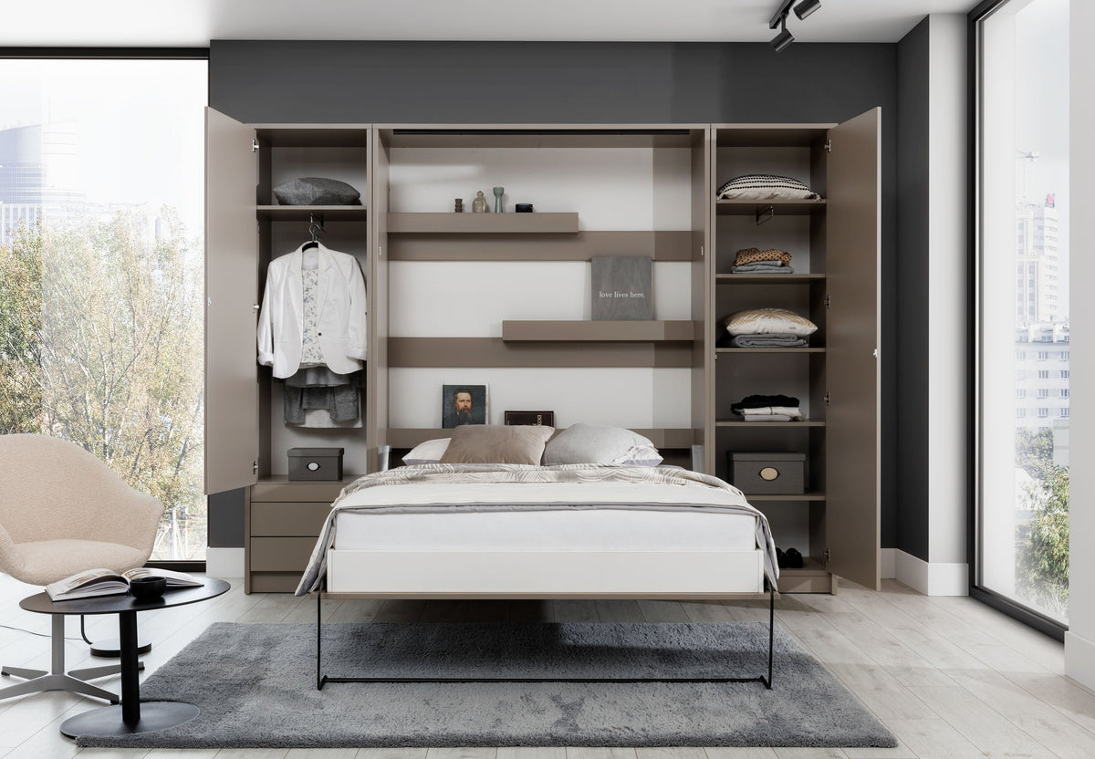 Customizable Genius Murphy Bed Furniture Set 120 × 200 cm – Cashmere