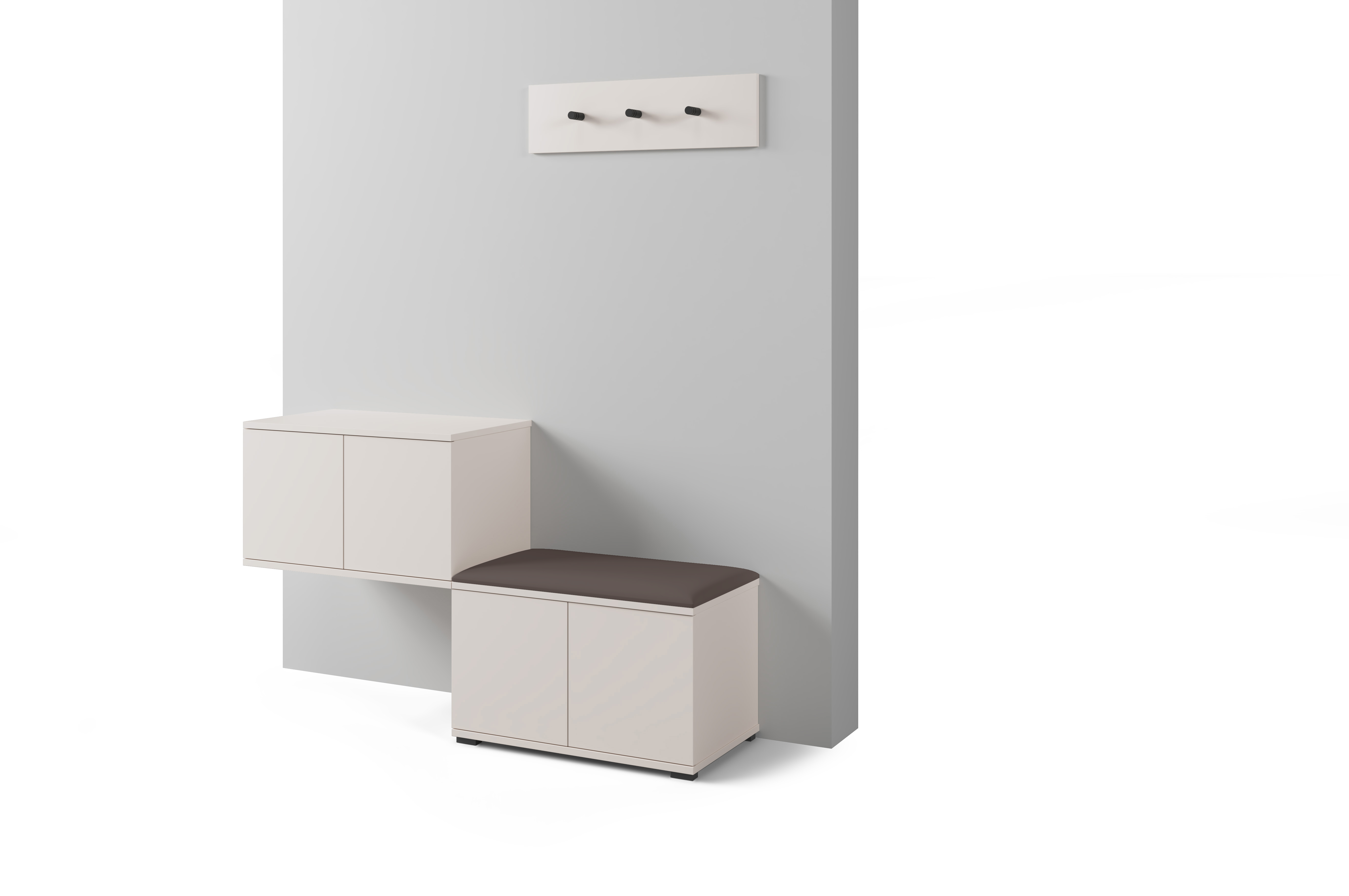 PK Bianco 7 Hallway Wardrobe Set - Upholstered Panels in Various Colours