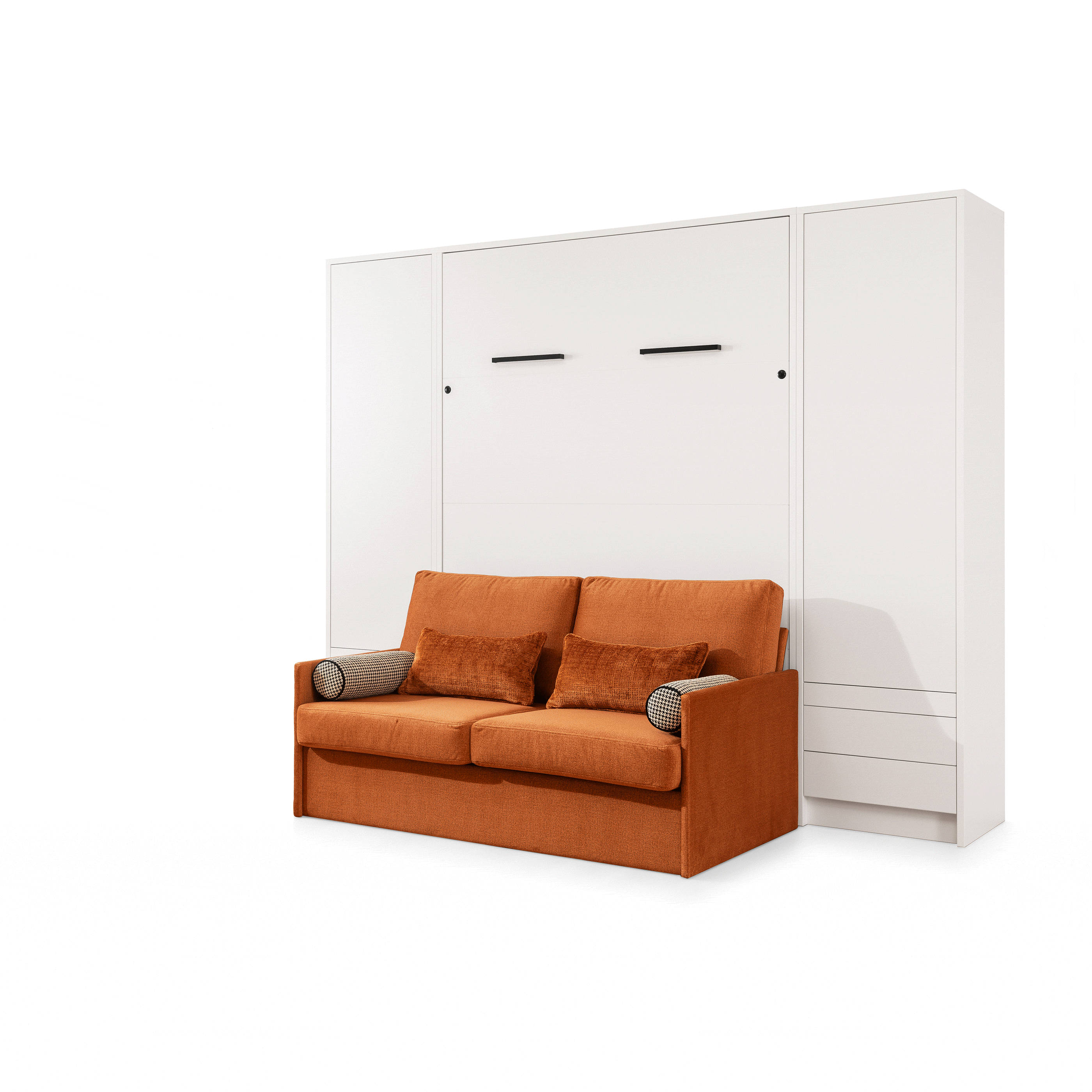 Anpassbares Genius Schrankbett-Set mit Sofa 140×200 cm – Kaschmir