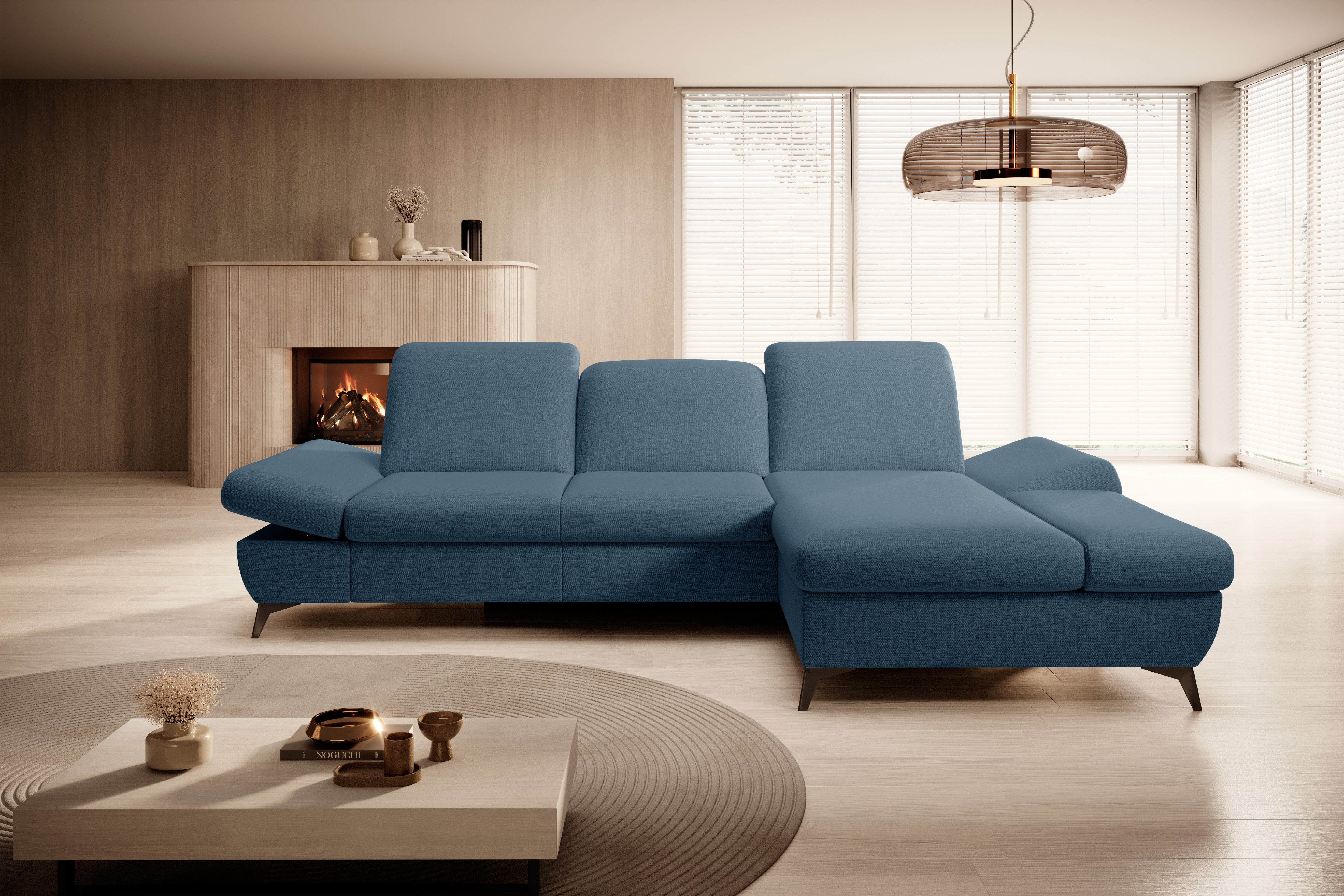 Lask HARPER Corner Sofa with Sleeping Function – 283 x 172 cm – Left or Right Configuration