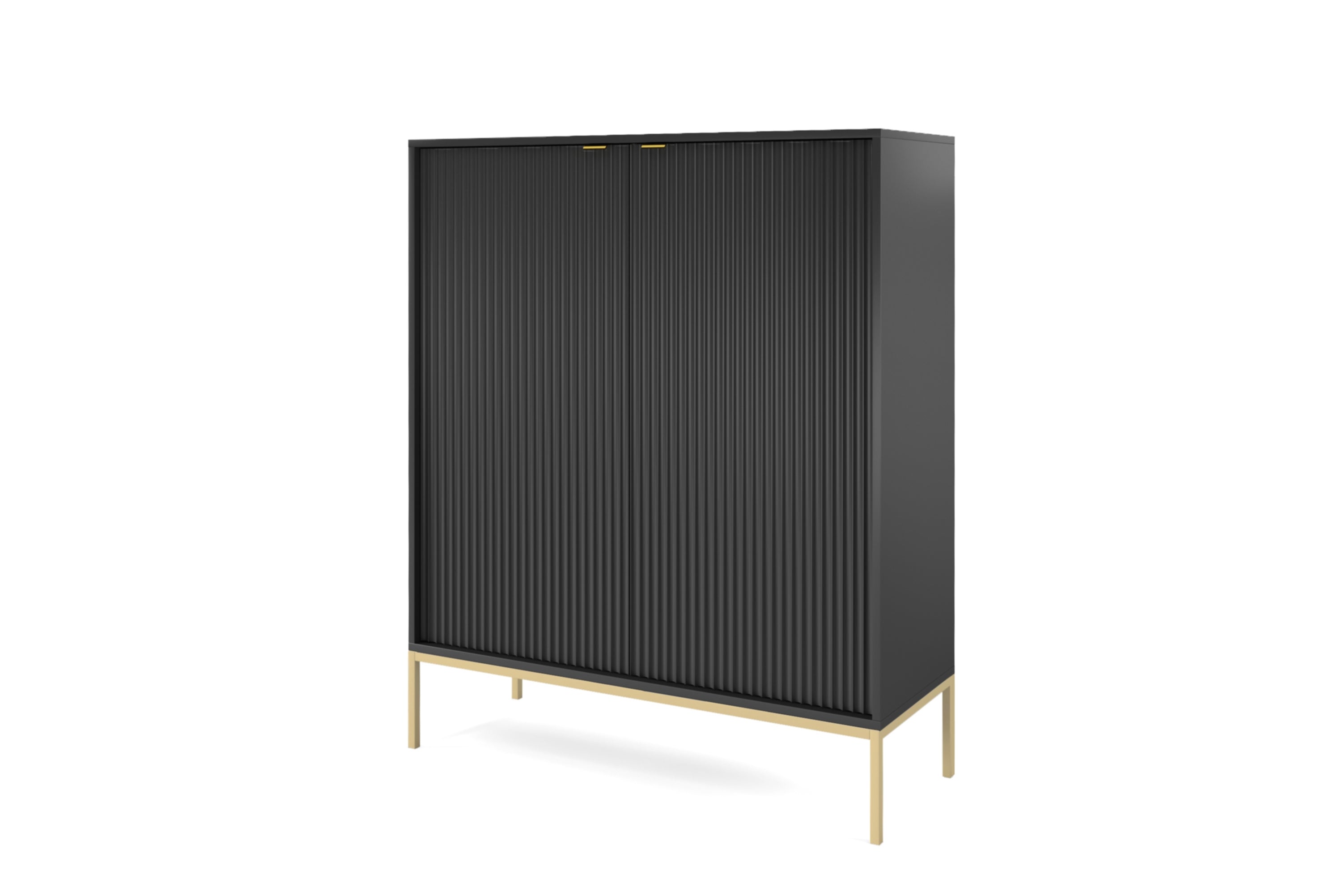 Nova Dresser Black - Modern Design with Two Push to Open Door