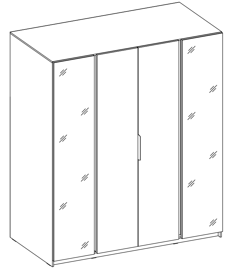 LE KAJA EV/EV 2 2F Wardrobe with Mirror