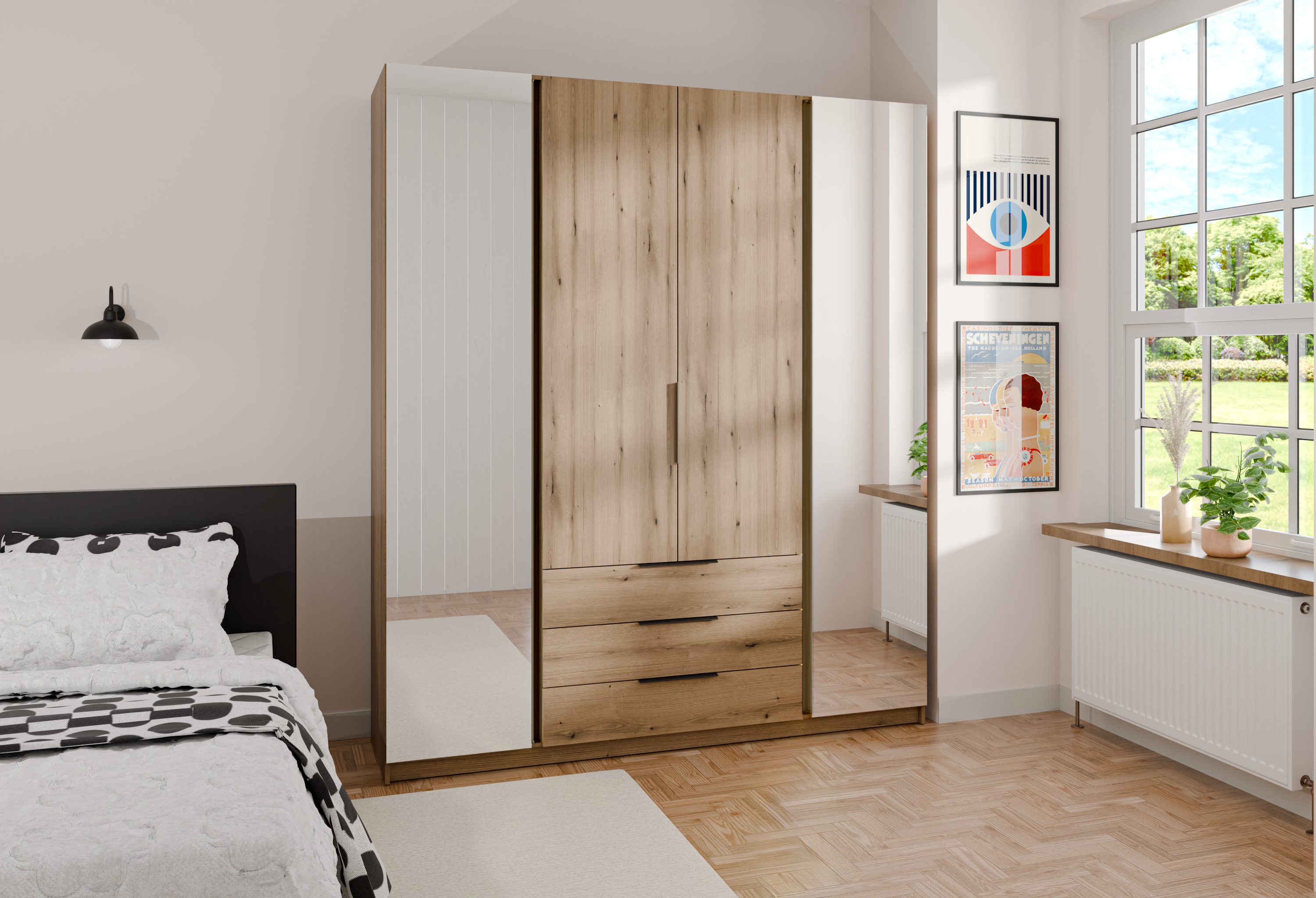 LE KAJA EV/EV 2F 3S Wardrobe with Mirror