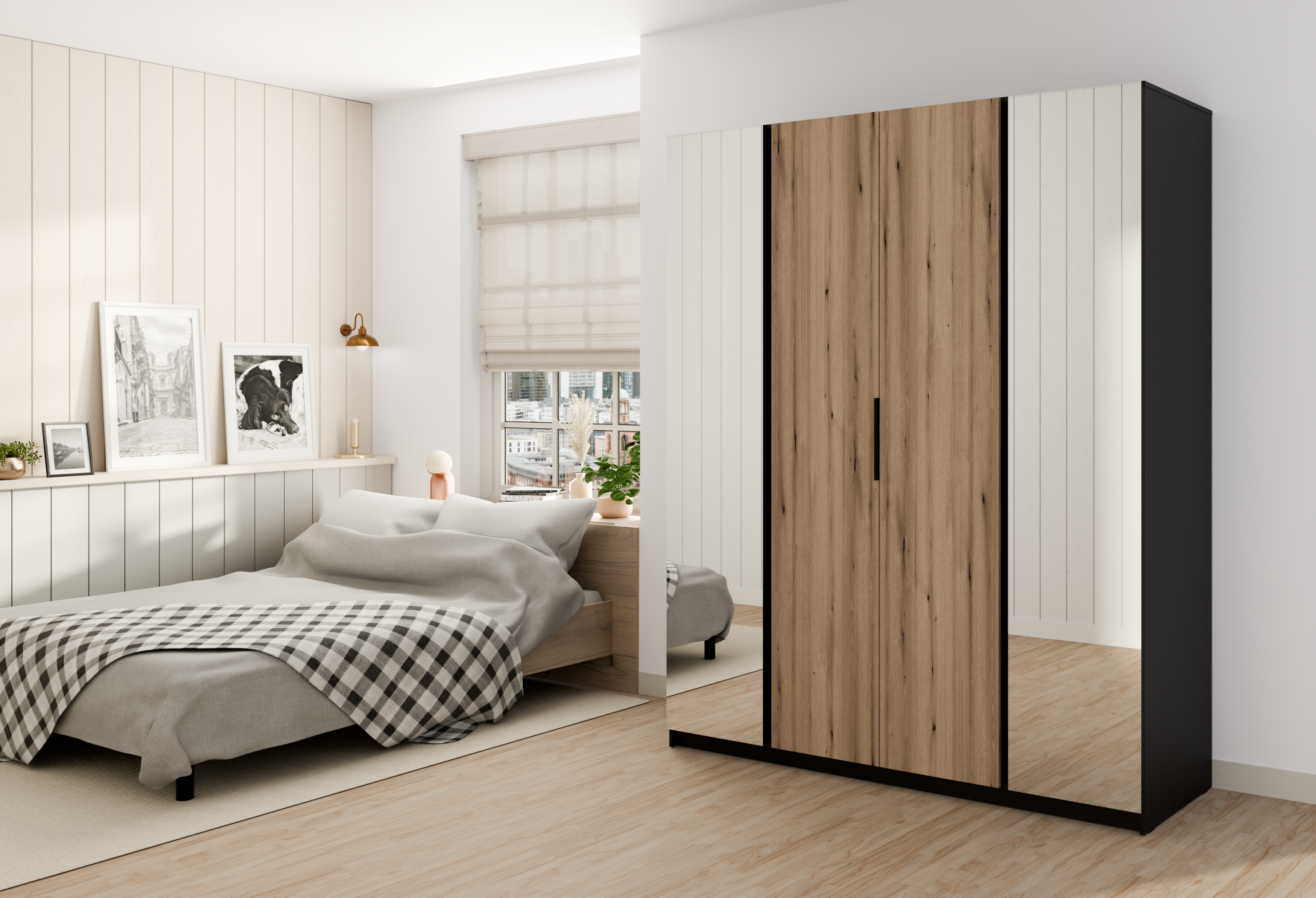LE KAJA BL/EV 2 2F Wardrobe with Mirror