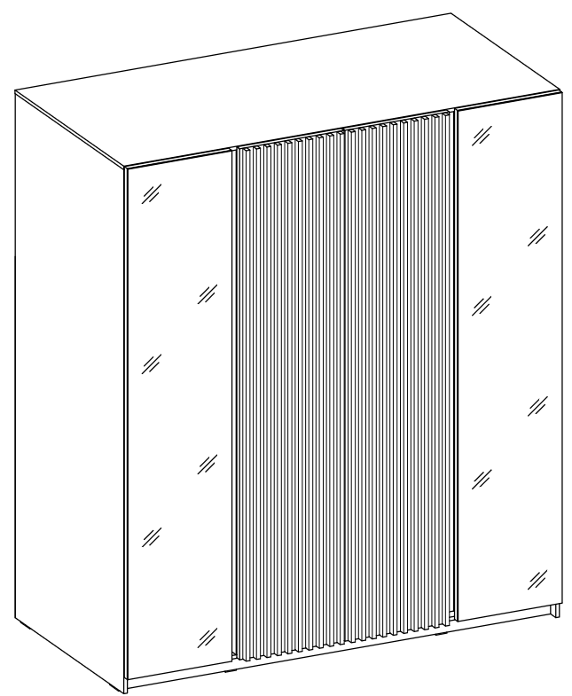 LE KAJA EV/BL-EV 2 2LAM Wardrobe with Mirror