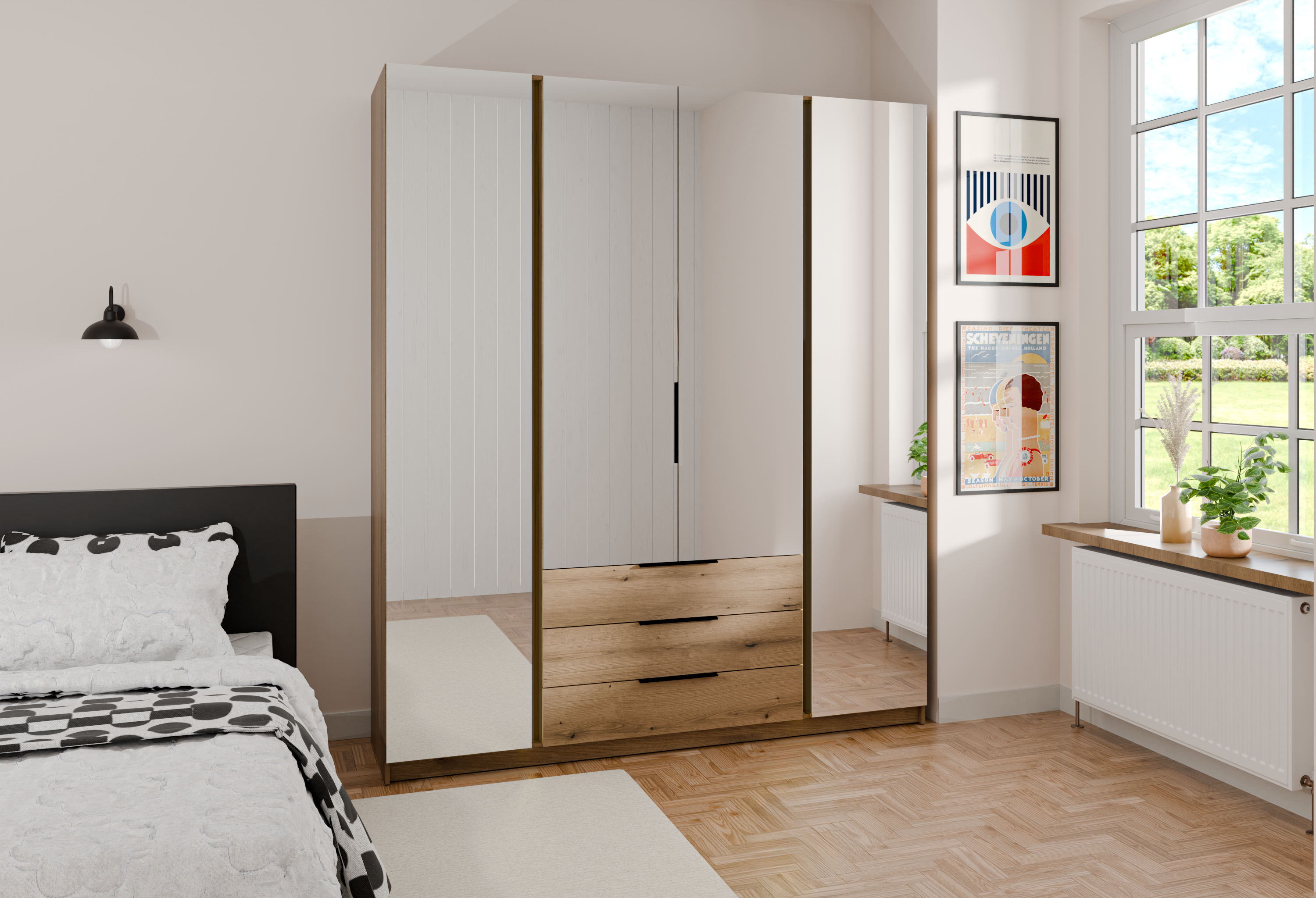 LE KAJA EV/EV 4 3S Wardrobe with Mirror