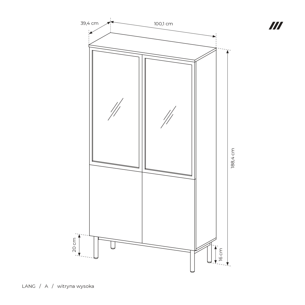 Lask Lang High Display Cabinet