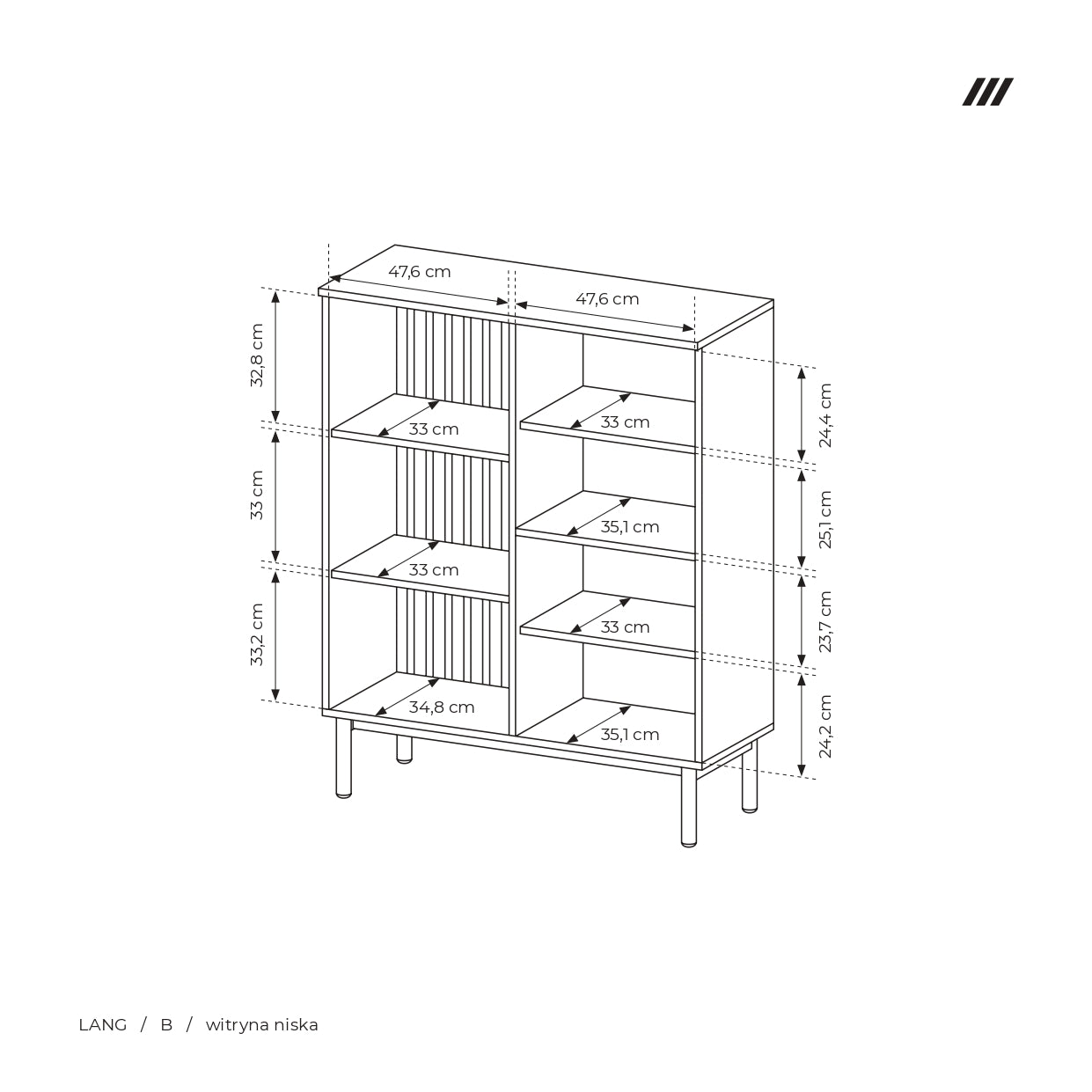 Lask Lang Low Display Cabinet