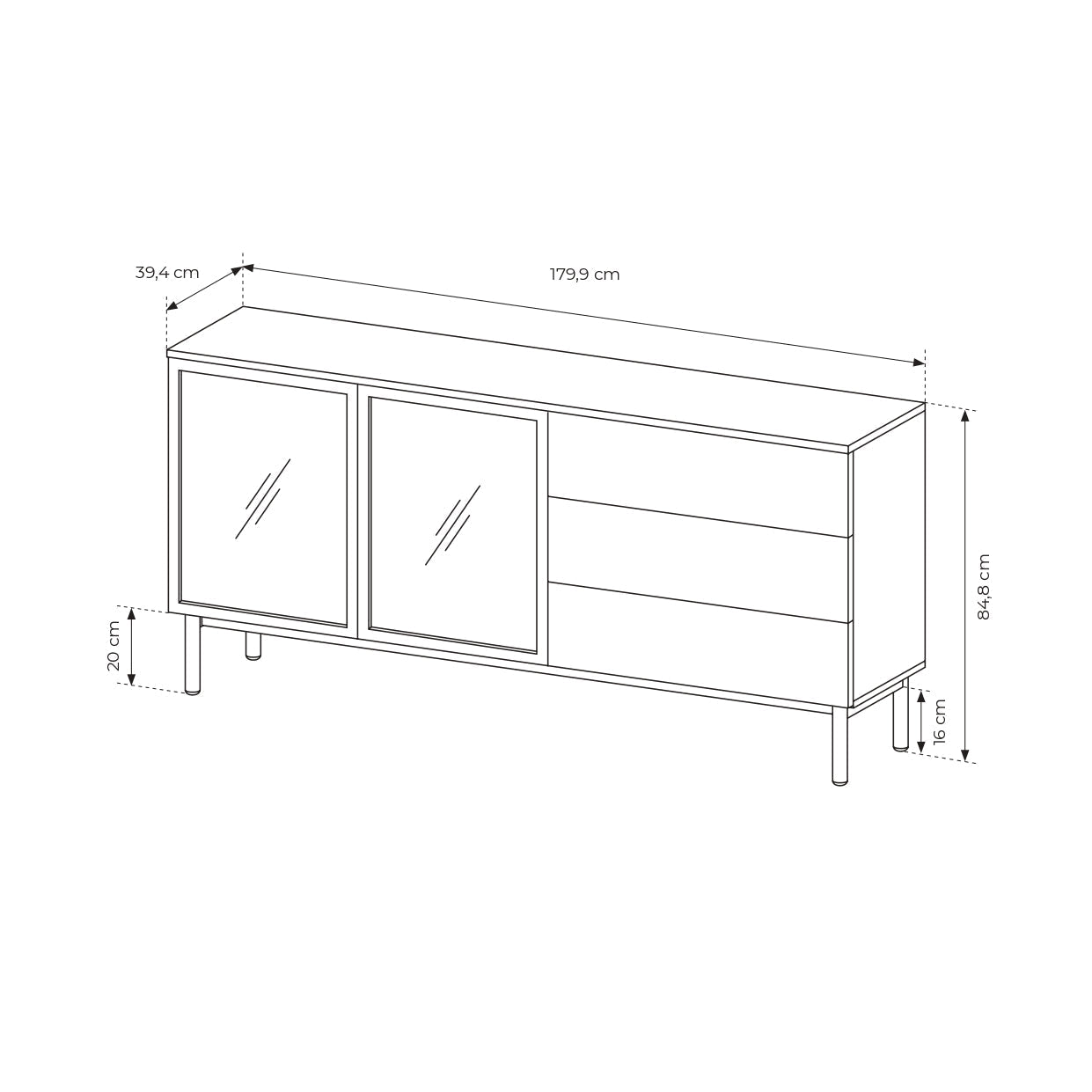 Lask Lang – Sideboard 180 cm