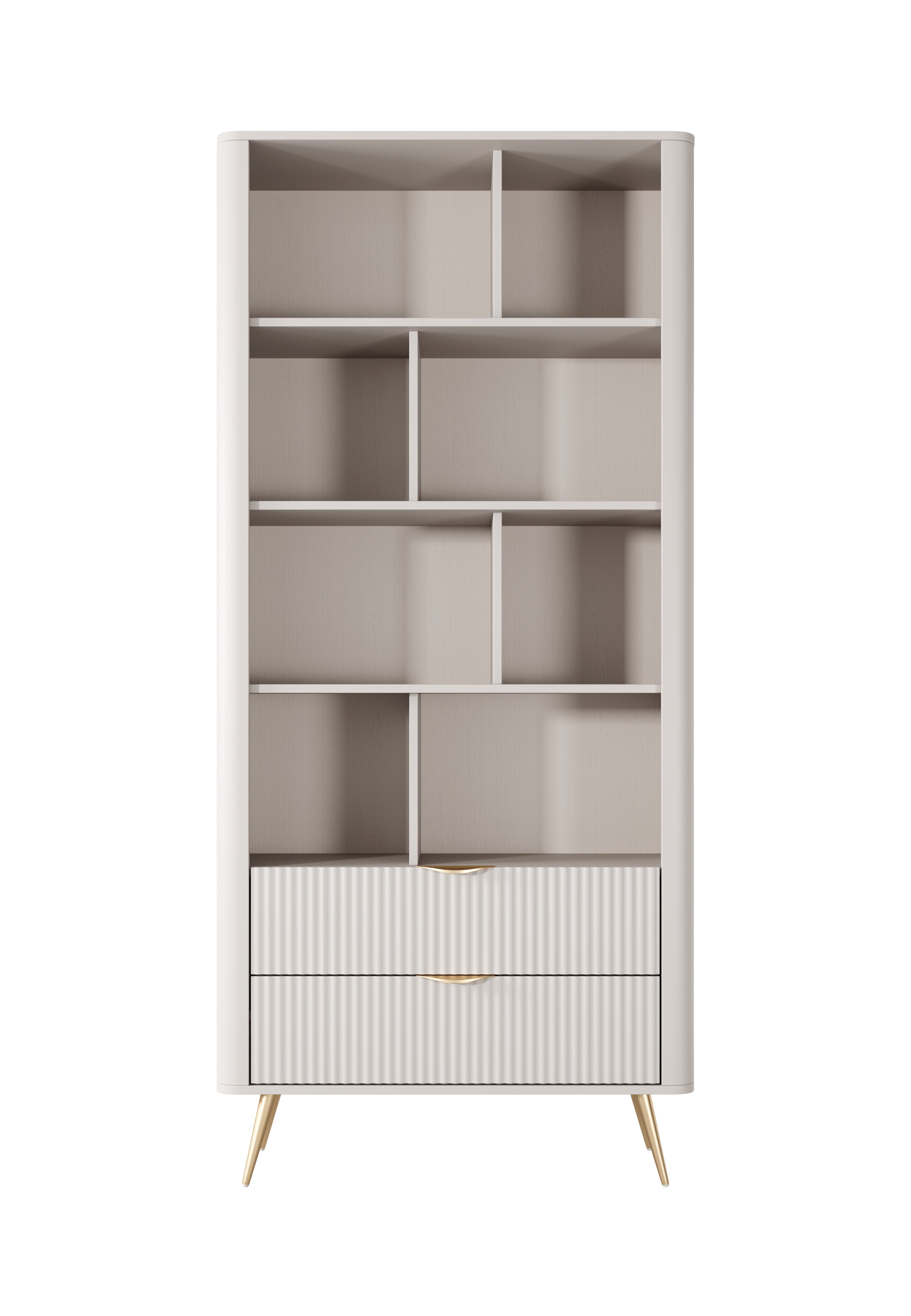 Lask Lante – Bücherregal Beige (88,2 × 193,8 × 38 cm)