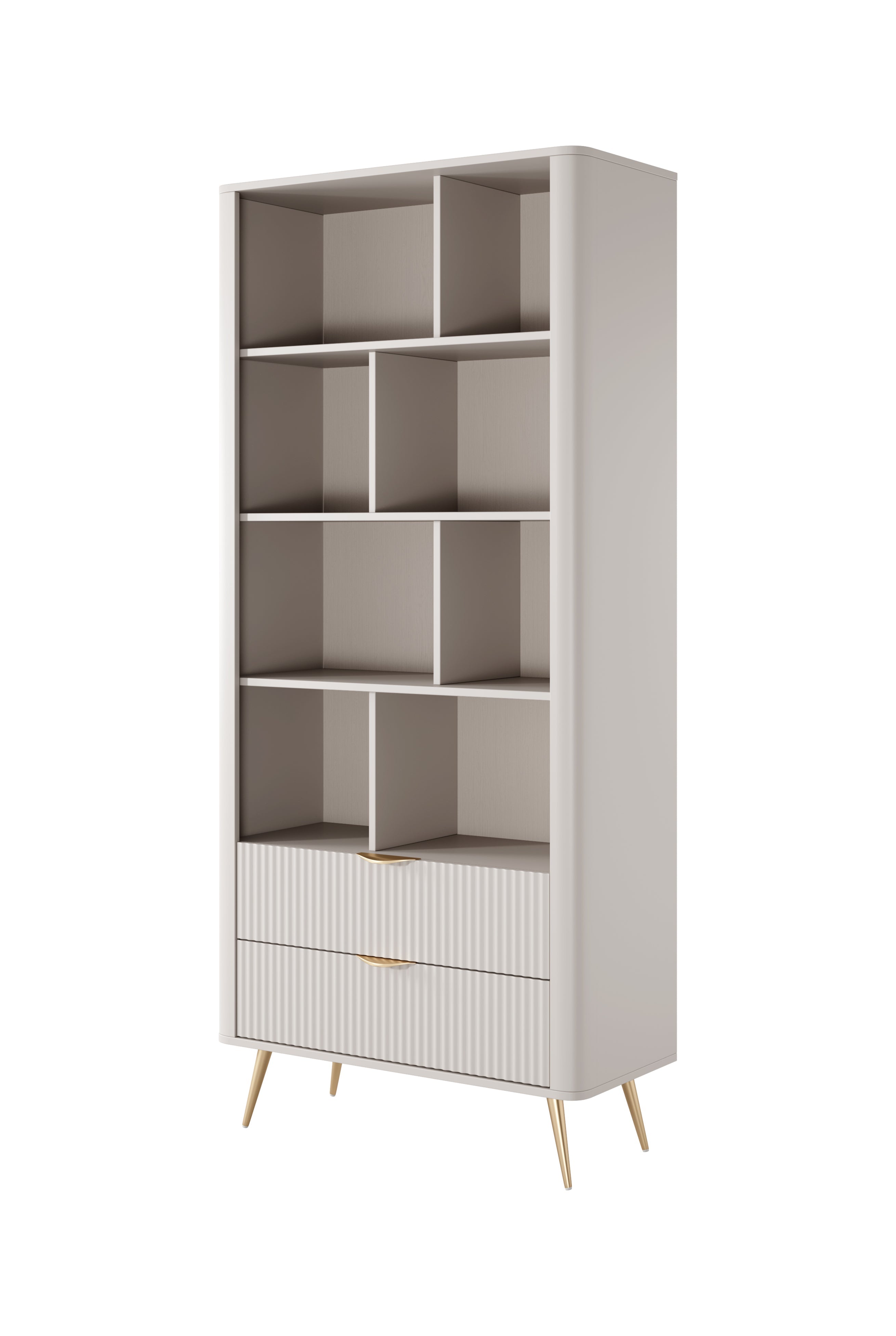 Lask Lante – Bücherregal Beige (88,2 × 193,8 × 38 cm)