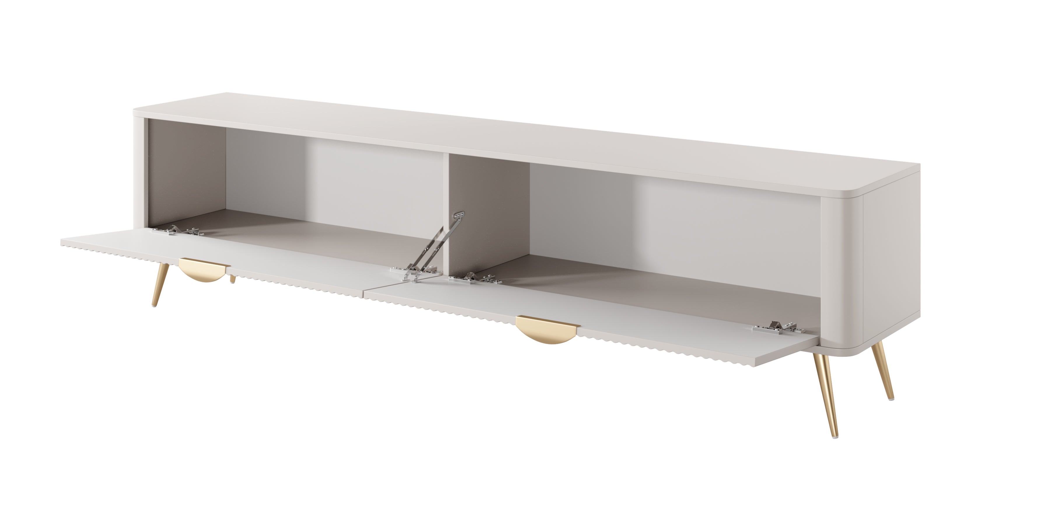 Lask Lante – TV-Schrank 200 cm mit 2 Türen, Beige (200 × 51,2 × 38 cm)