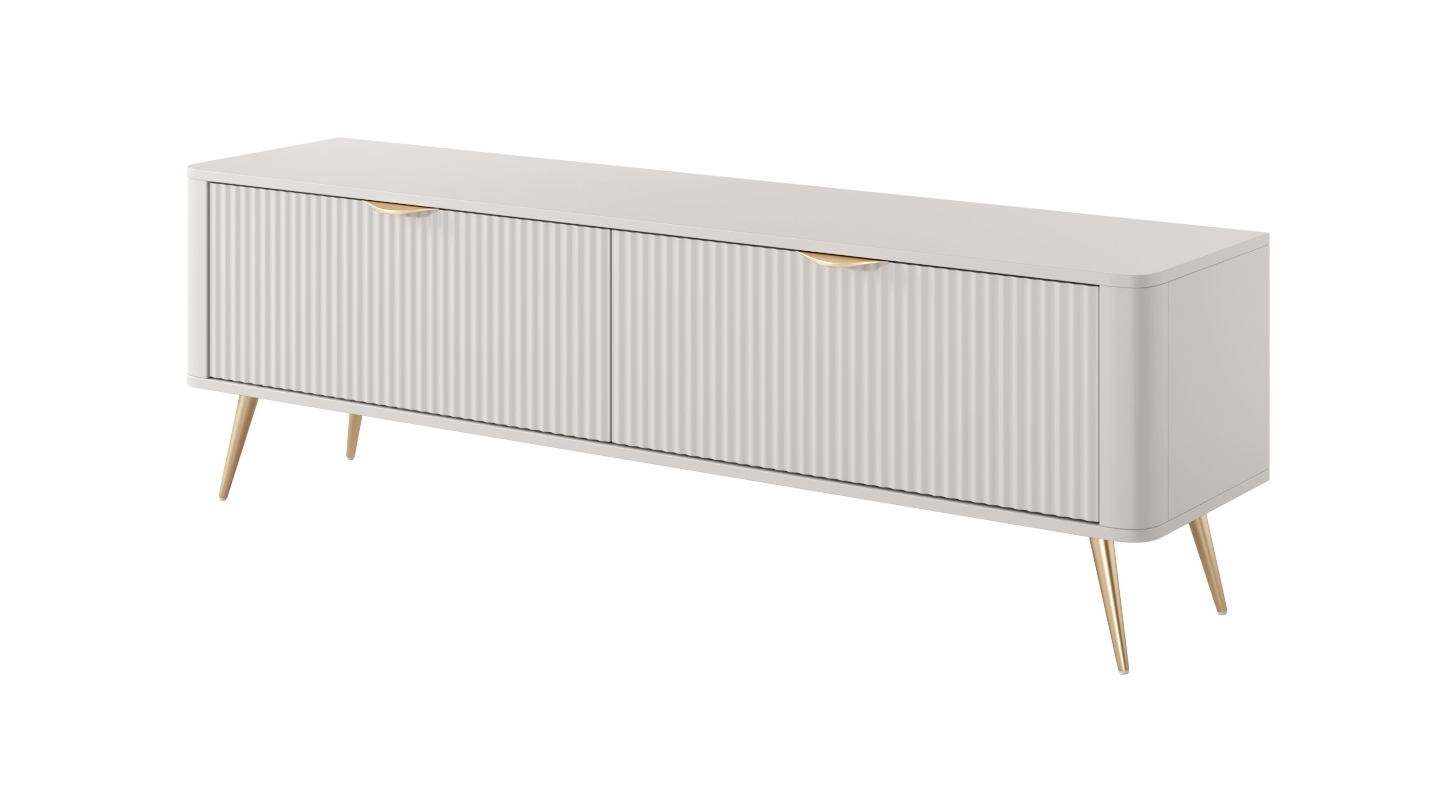 Lask Lante – TV-Schrank 163 cm mit 2 Türen, Beige (163,2 × 51,2 × 38 cm)