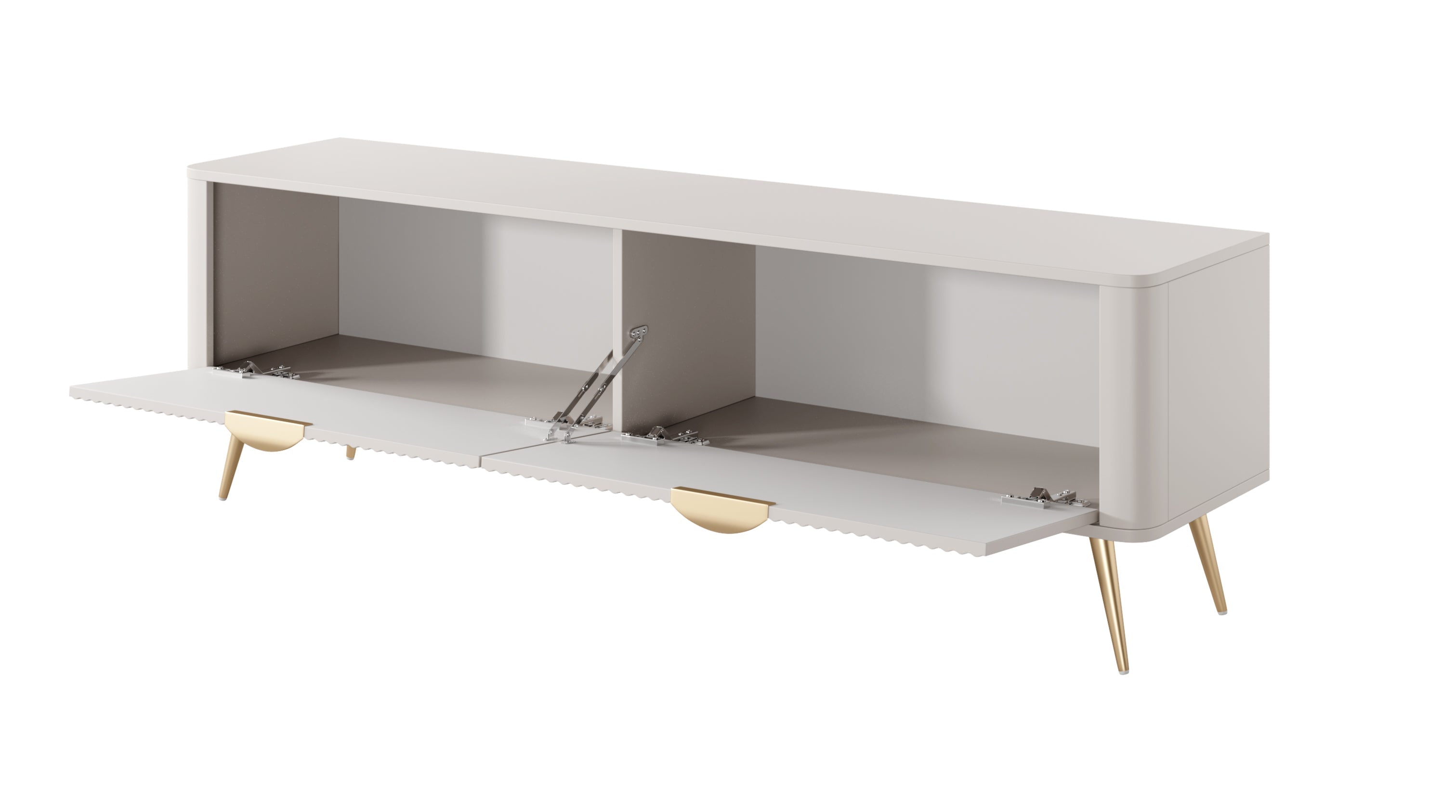 Lask Lante – TV-Schrank 163 cm mit 2 Türen, Beige (163,2 × 51,2 × 38 cm)