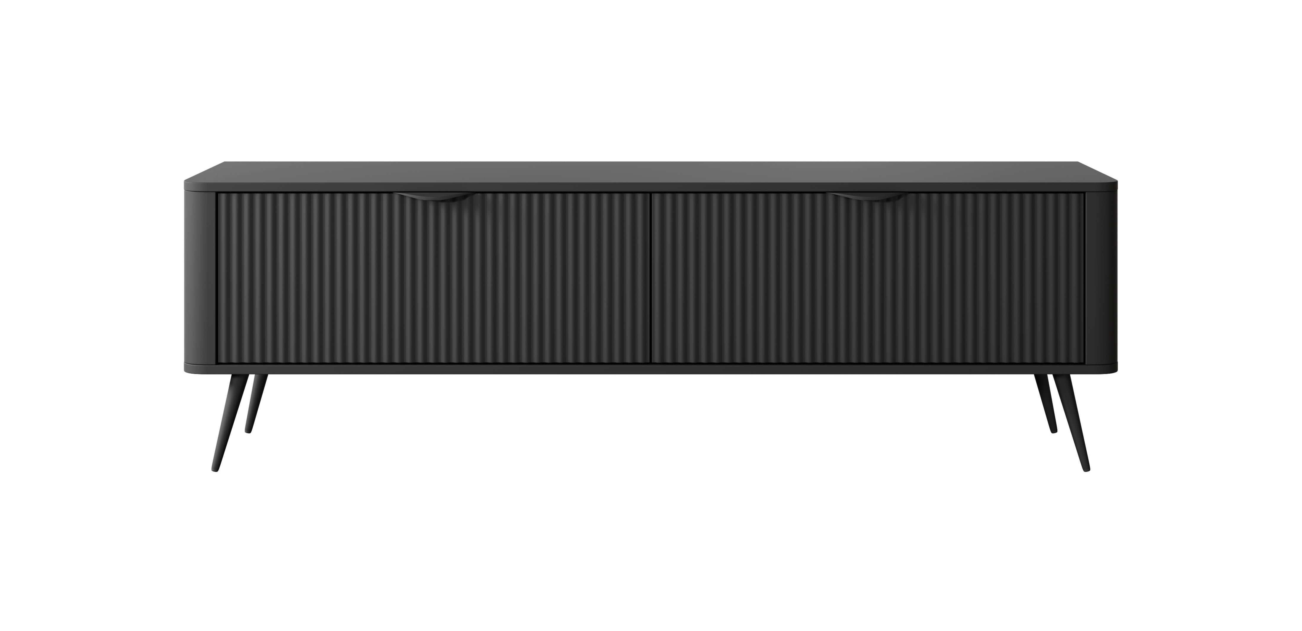 Lask Lante – TV-Schrank 163 cm mit 2 Türen, Schwarz (163,2 × 51,2 × 38 cm)