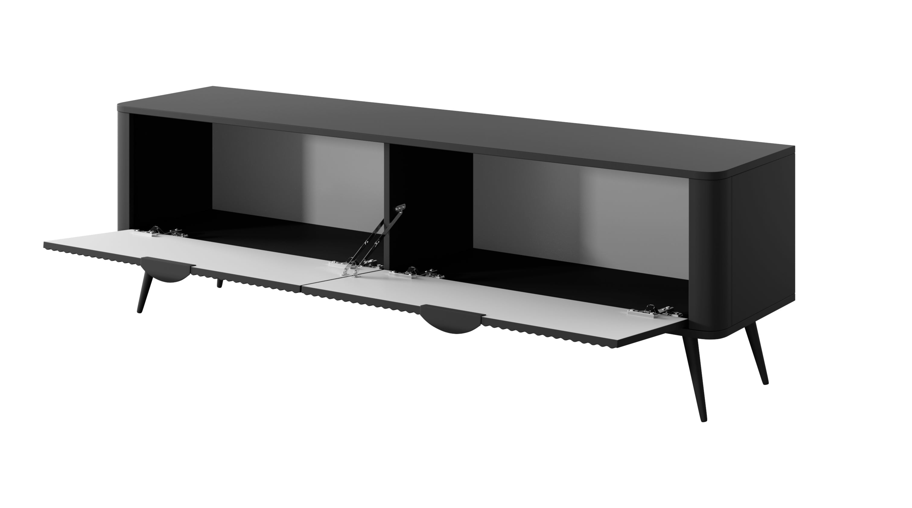Lask Lante – TV-Schrank 163 cm mit 2 Türen, Schwarz (163,2 × 51,2 × 38 cm)