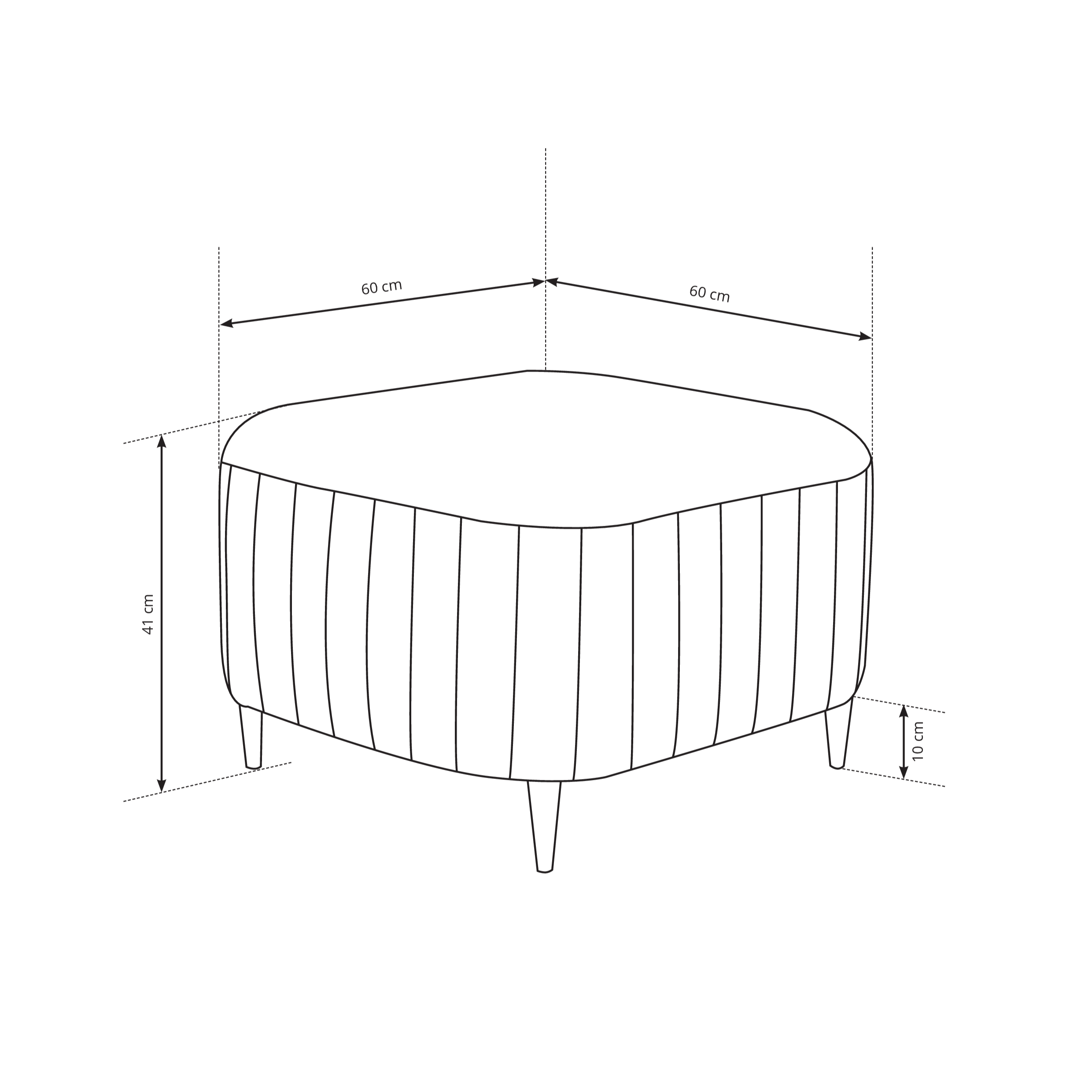 Lask LAREN Glamour Pouf – 60 x 60 cm