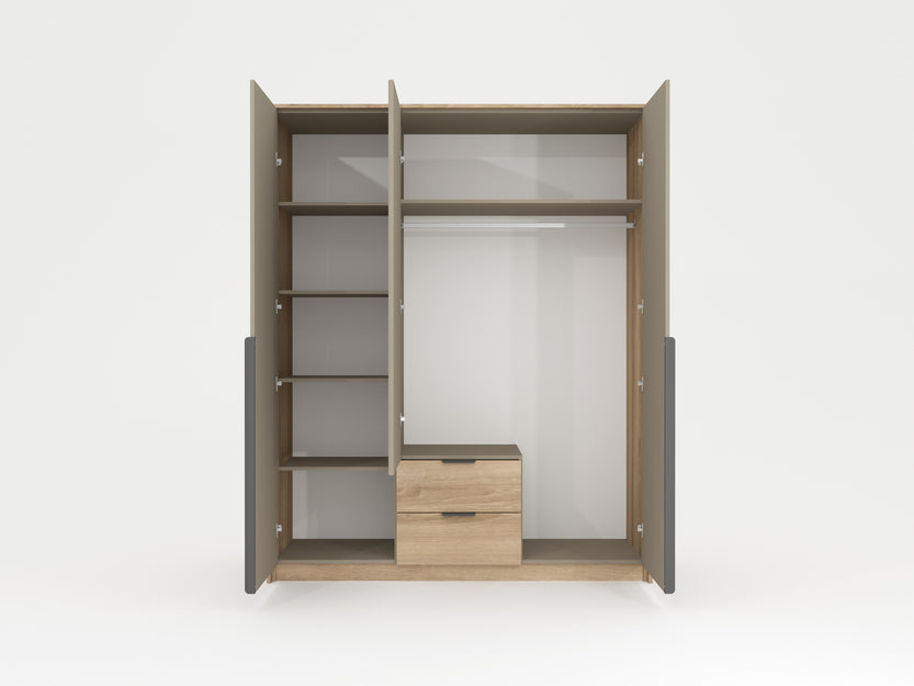 Lask Letto – 3-Door Wardrobe with 2 Drawers