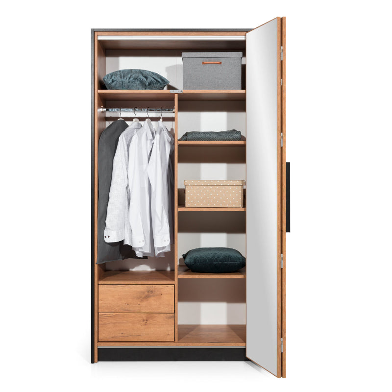 NE Loft 2-Door Wardrobe with Mirror – 104 cm
