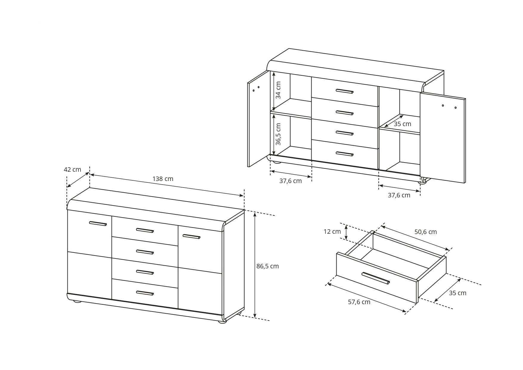 Lask Link – Sideboard 140 cm